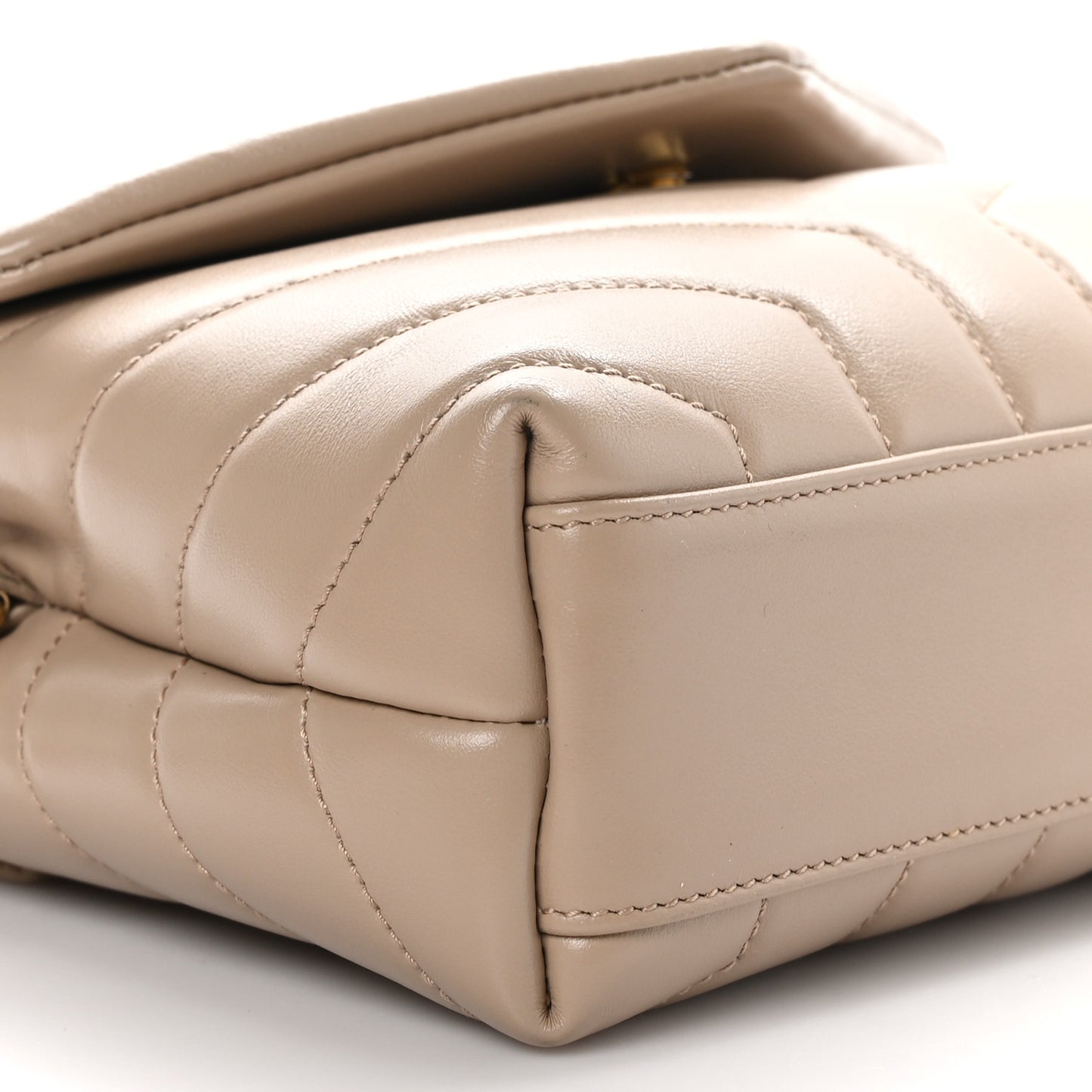 Calfskin Y Quilted Monogram Toy Loulou Crossbody Bag Dark Beige