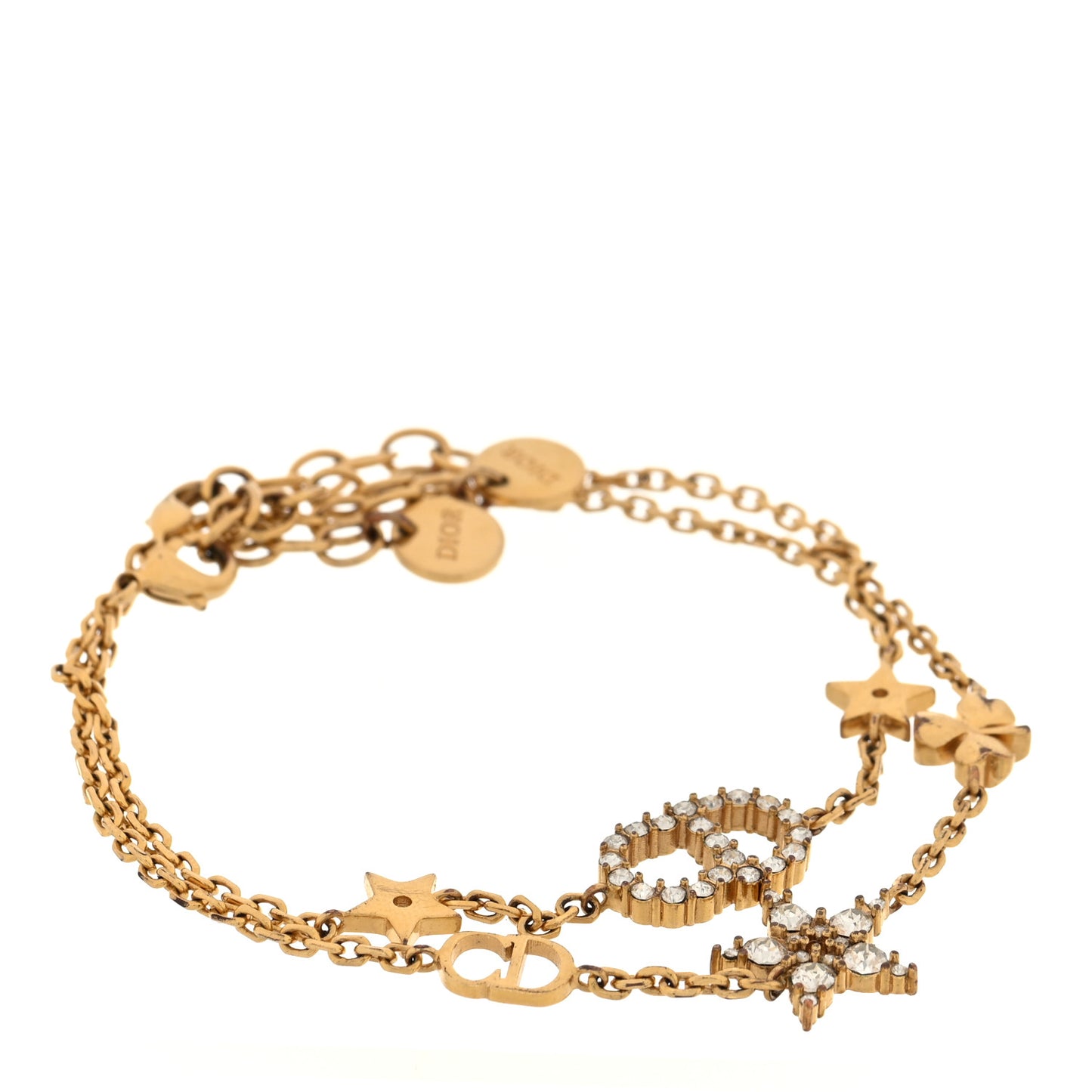 Crystal Star Charms Bracelet Set Gold