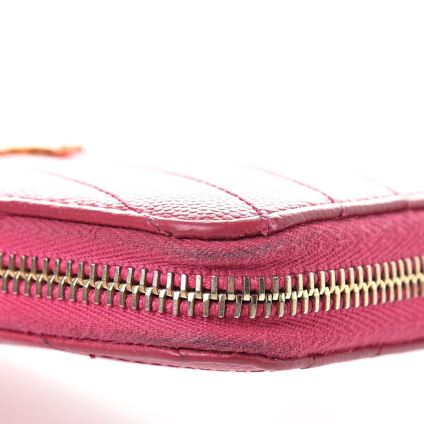Grain De Poudre Matelasse Chevron Monogram Zip Around Wallet Bubblegum