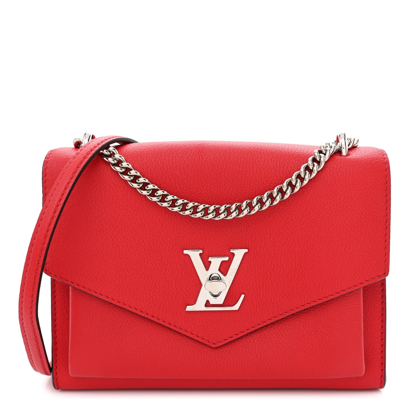 Soft Calfskin My Lockme Chain Bag BB Poppy