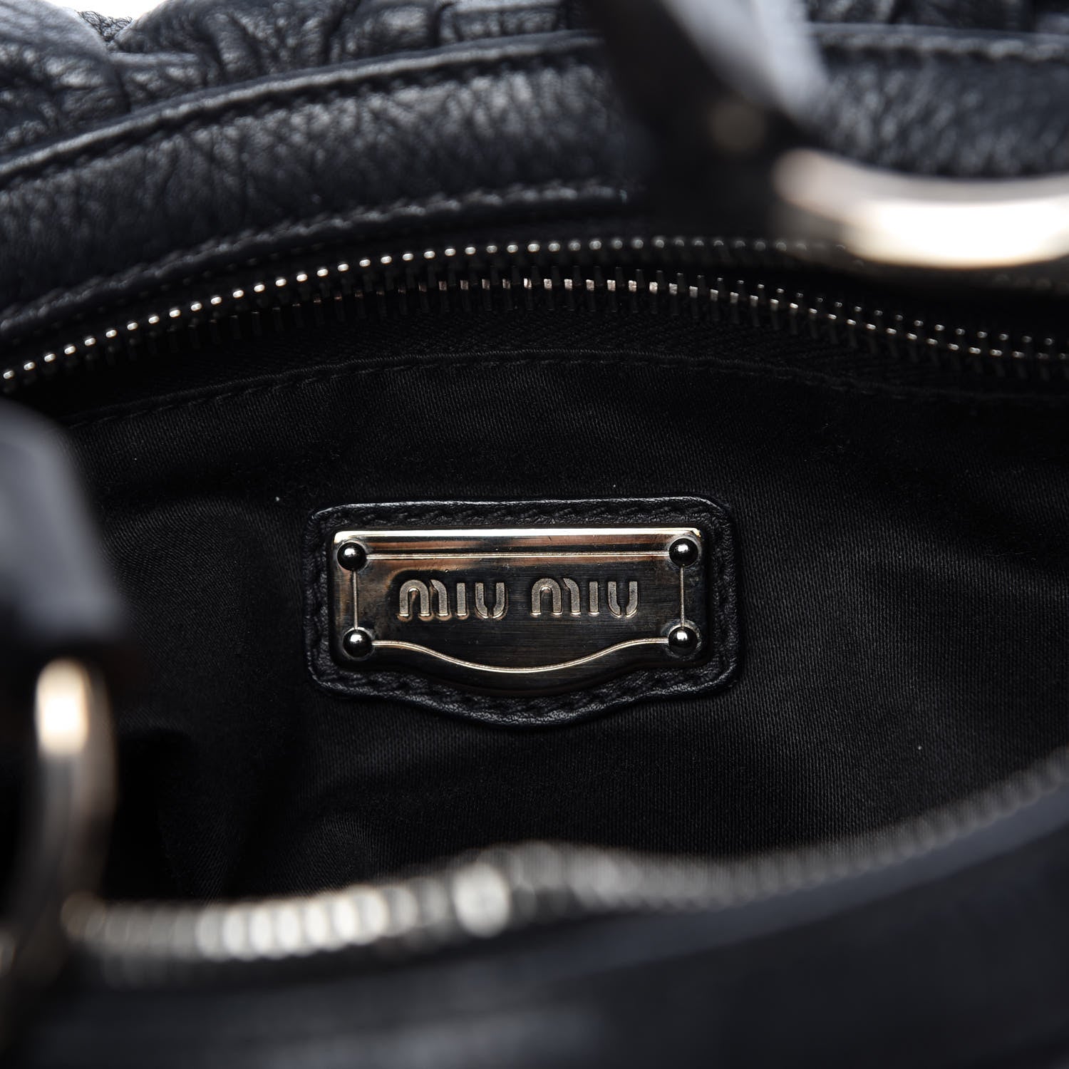 Miu Miu Vitello Daino Hobo Black 8 of 13