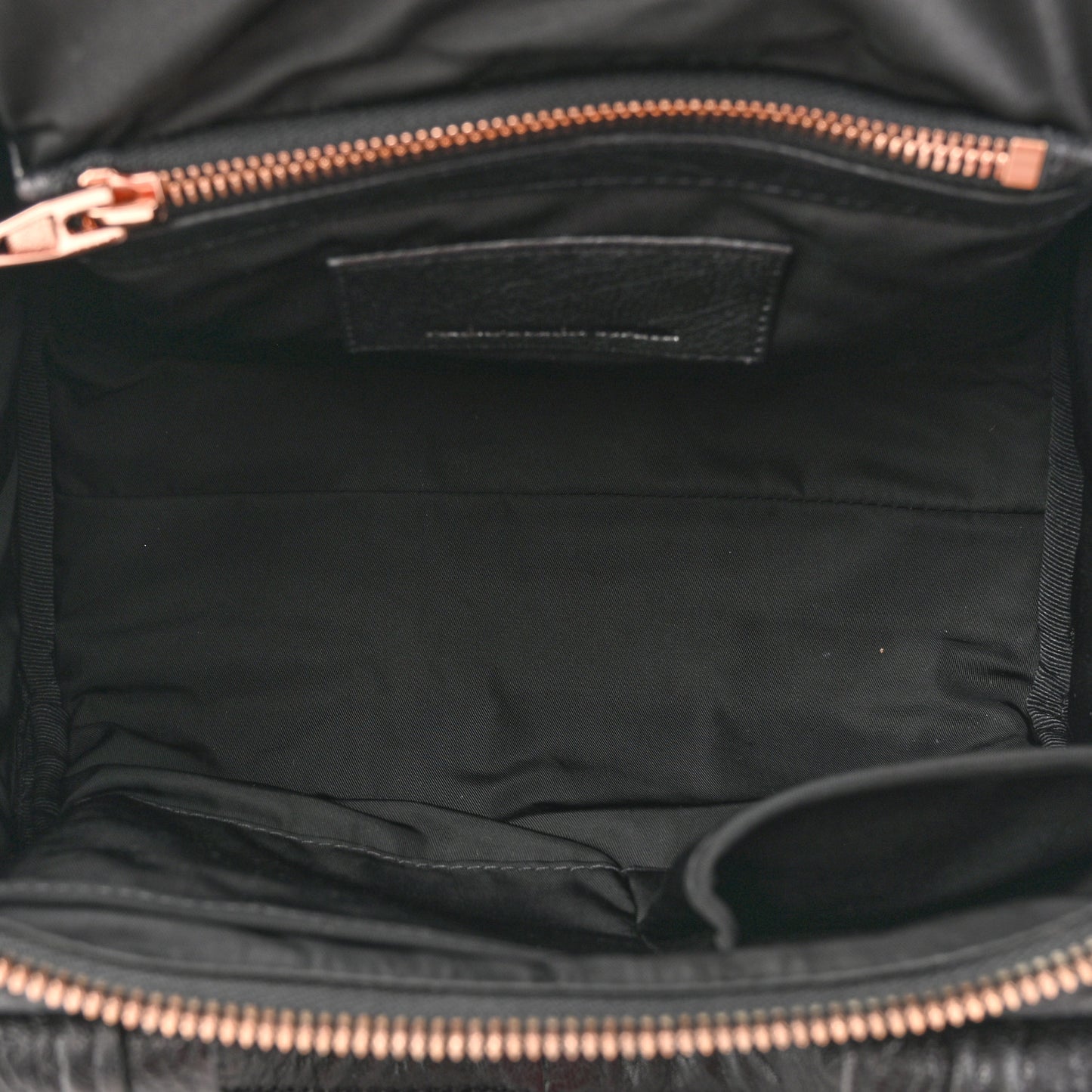 Pebbled Lambskin Rocco Black Rose Gold Hardware