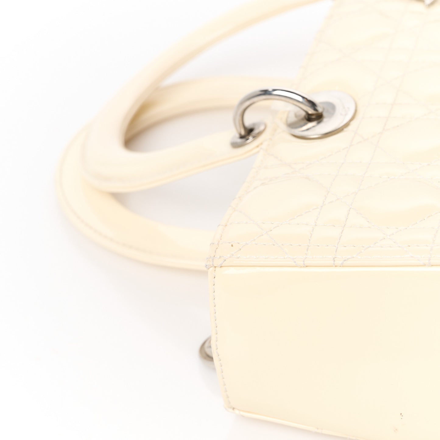 Patent Cannage Large Lady Dior White