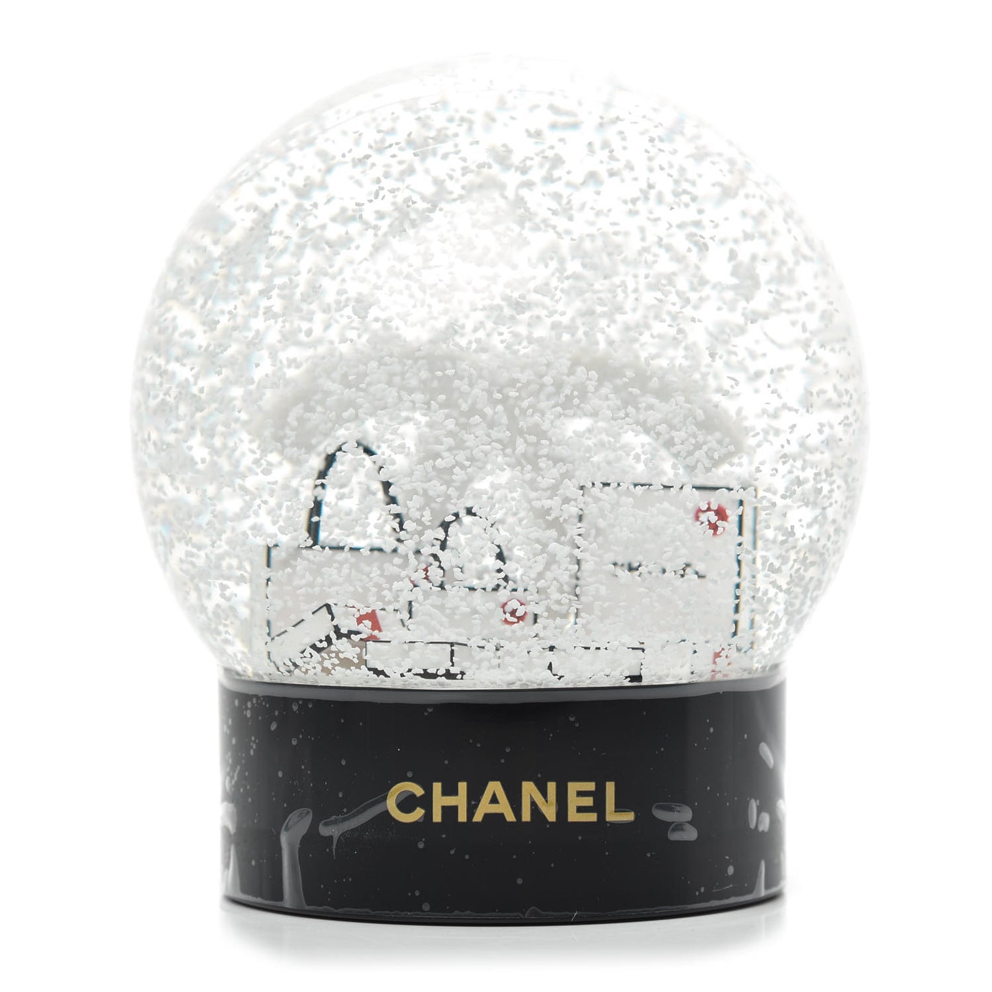 Glass CC Shopping Bag Snow Globe