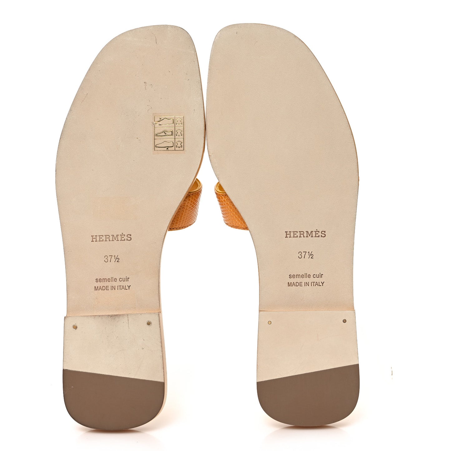 Lizard Oran Sandals 37.5 Jaune Bouton D'or