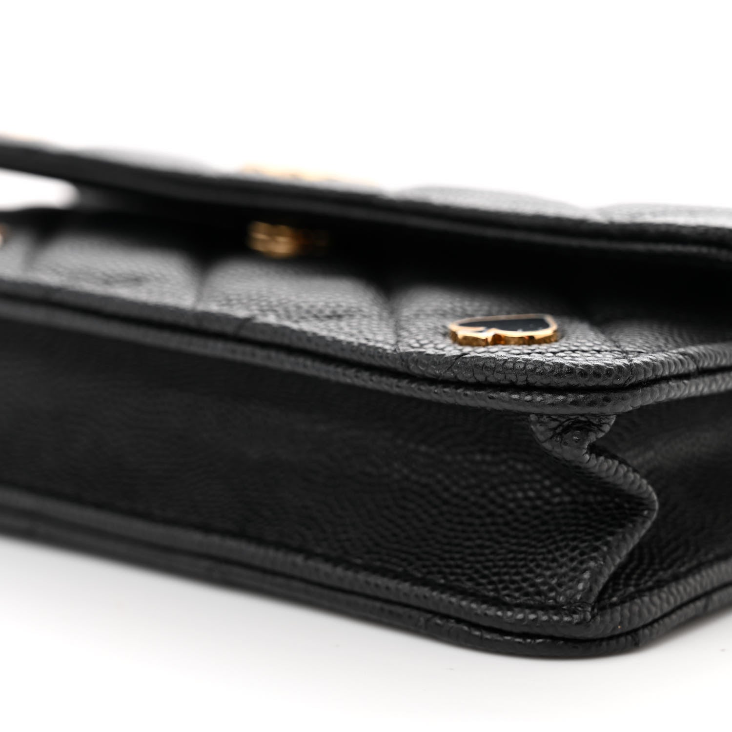 Chanel Caviar Quilted Enamel Coco Casino Flap Phone Holder With Chain Black 10 of 11