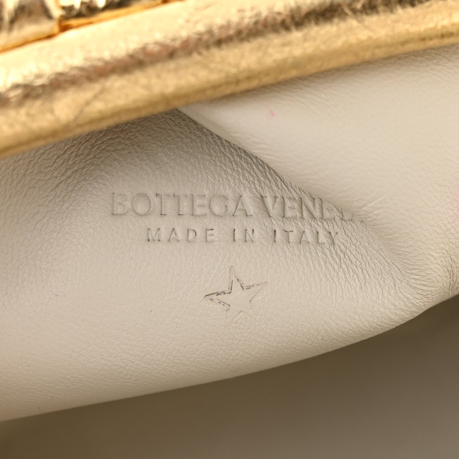 Bottega Veneta Metallic Crinkled Lambskin The Mini Pouch Oro 6 of 14