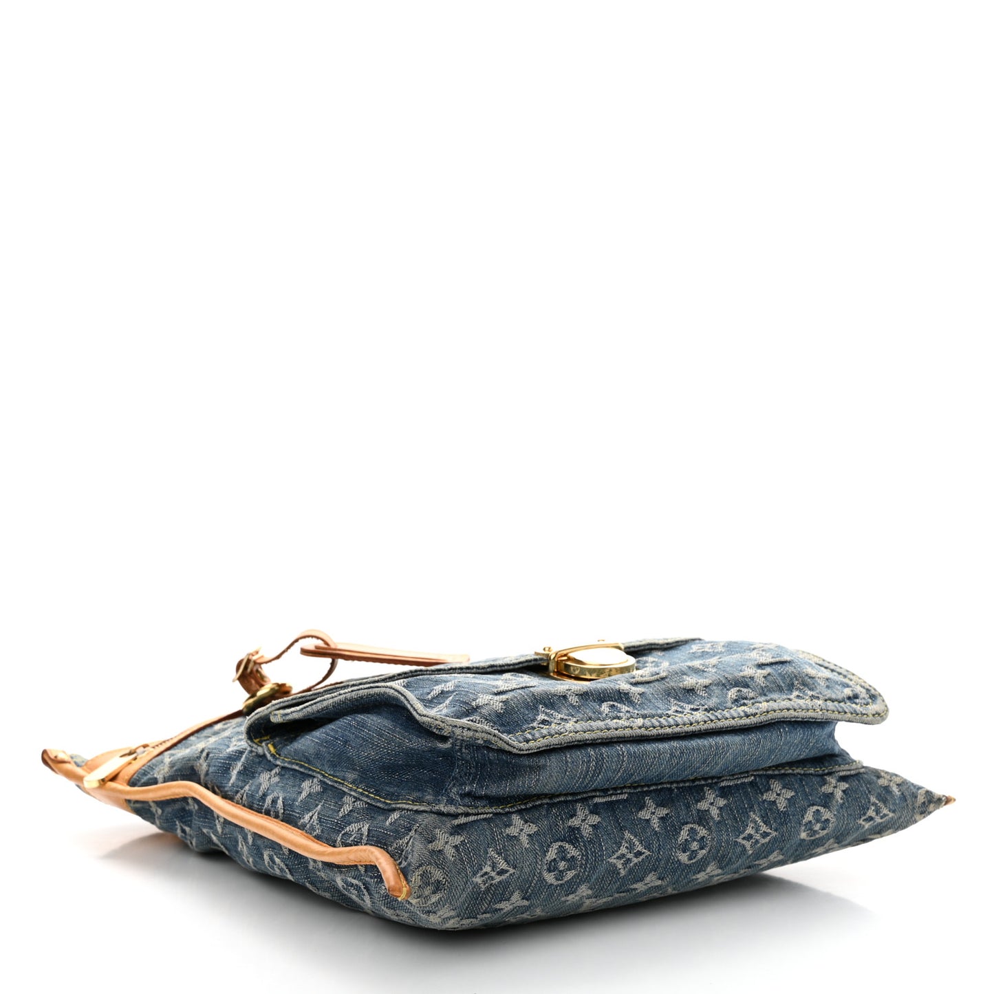 Monogram Denim Sac Plat Blue