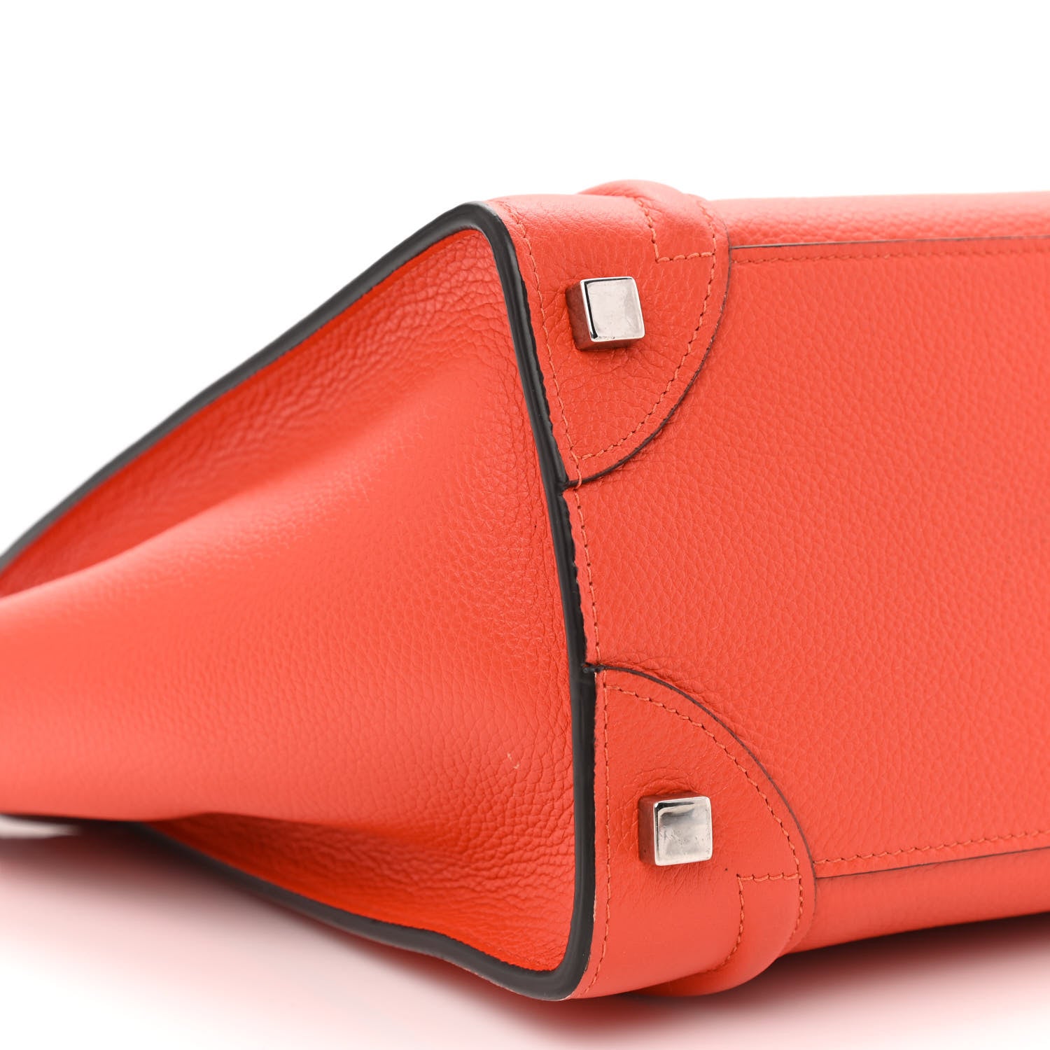 Celine Drummed Calfskin Micro Luggage Vermillion 9 of 11
