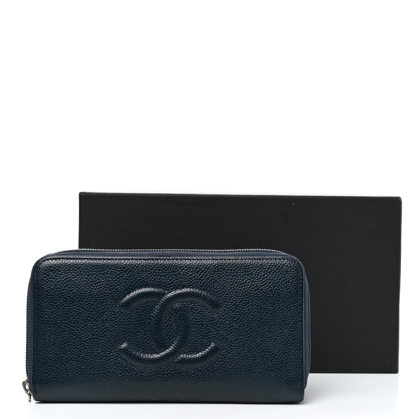 Caviar Large CC Timeless Zip Around Wallet Blue