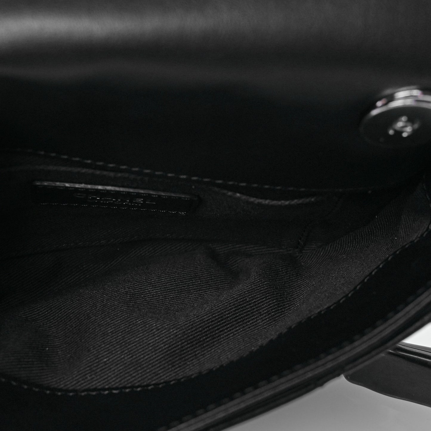 Calfskin Quilted CC Uniform Flap Belt Bag Black