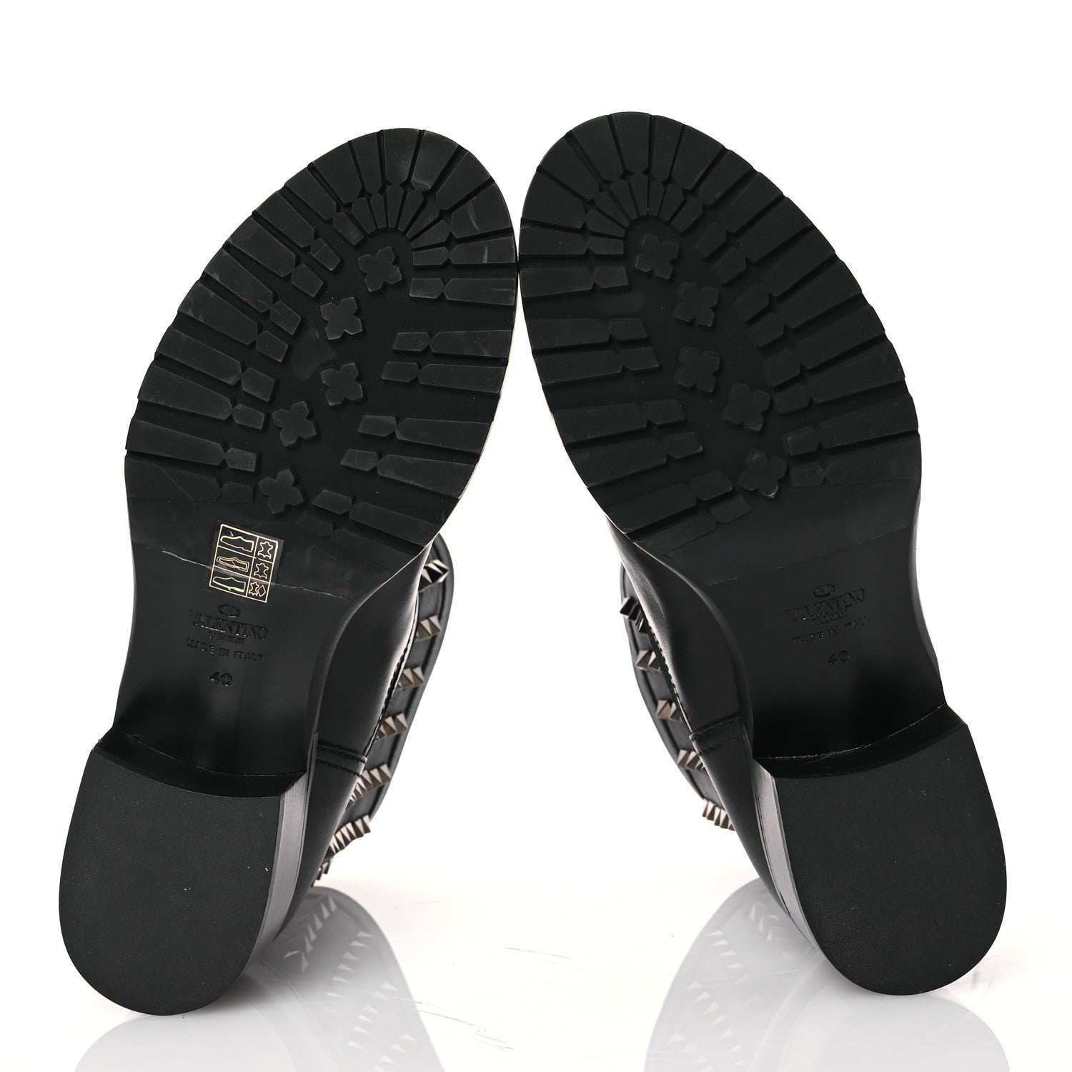 Valentino Garavani Calfskin Rockstud 30mm Biker Boots 40 Black 5 of 11