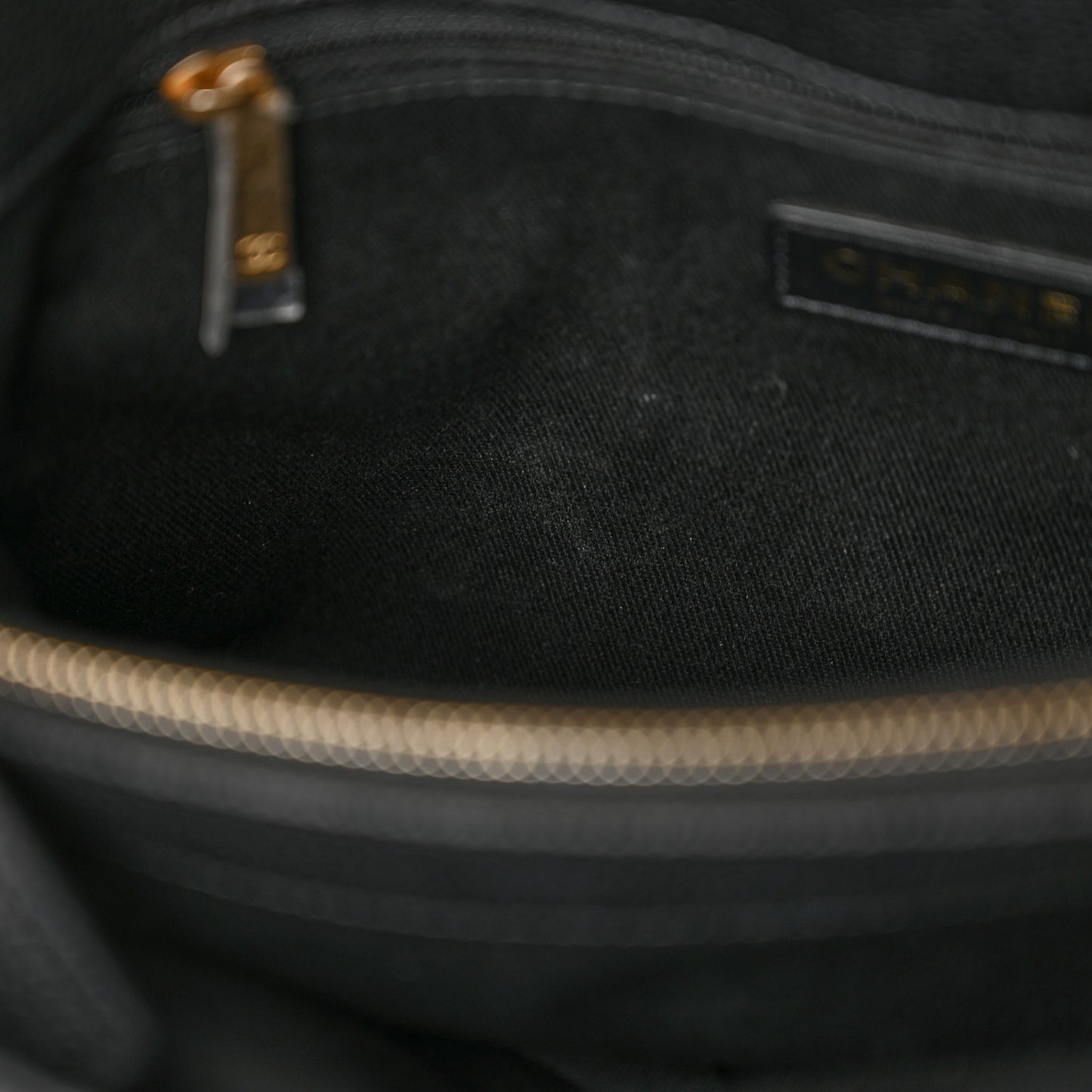 Grained Calfskin Stitched Flap Black