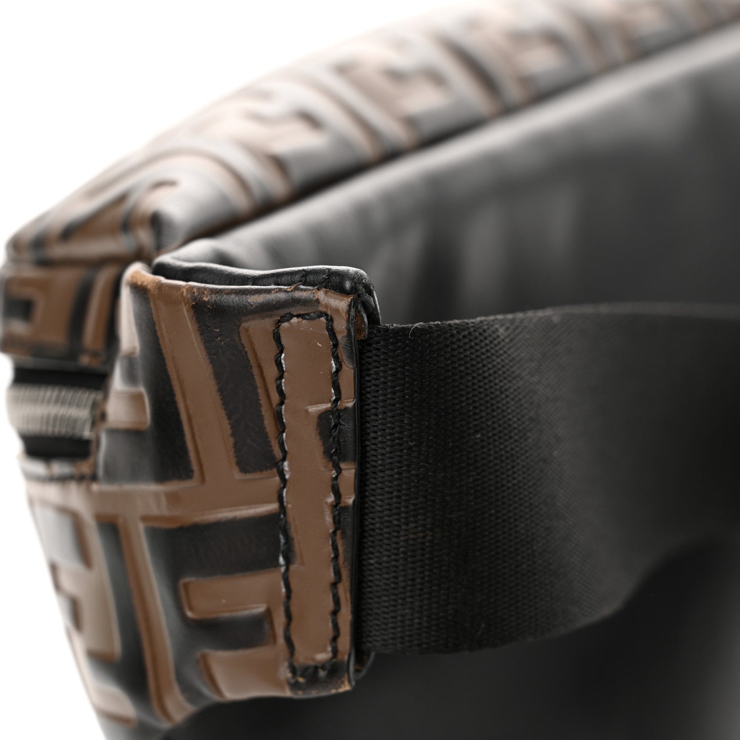Vitello Century Bi-Color FF 1974 Embossed Belt Bag Maya Black