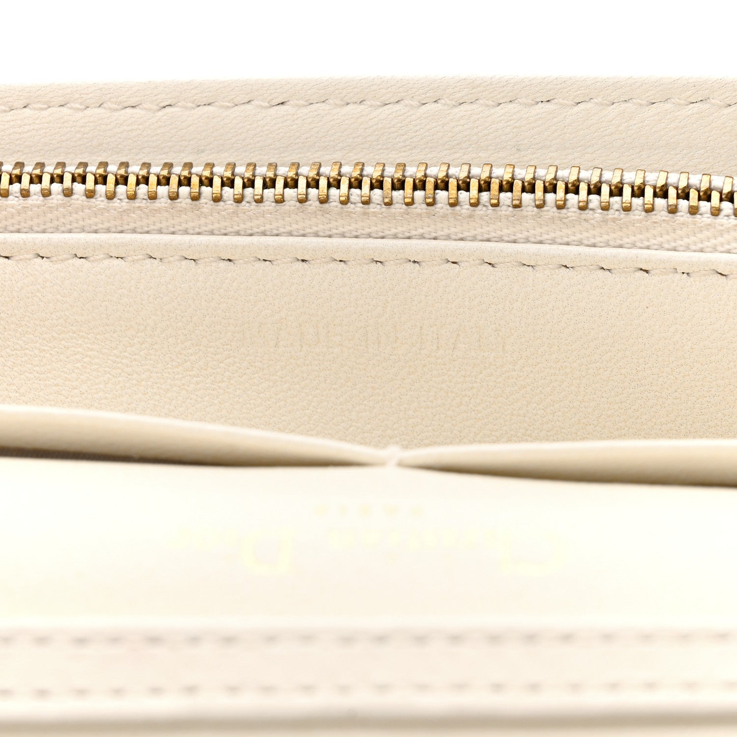 Christian Dior Lambskin Studded Diorama Wallet on Chain Pouch Off White 7 of 13
