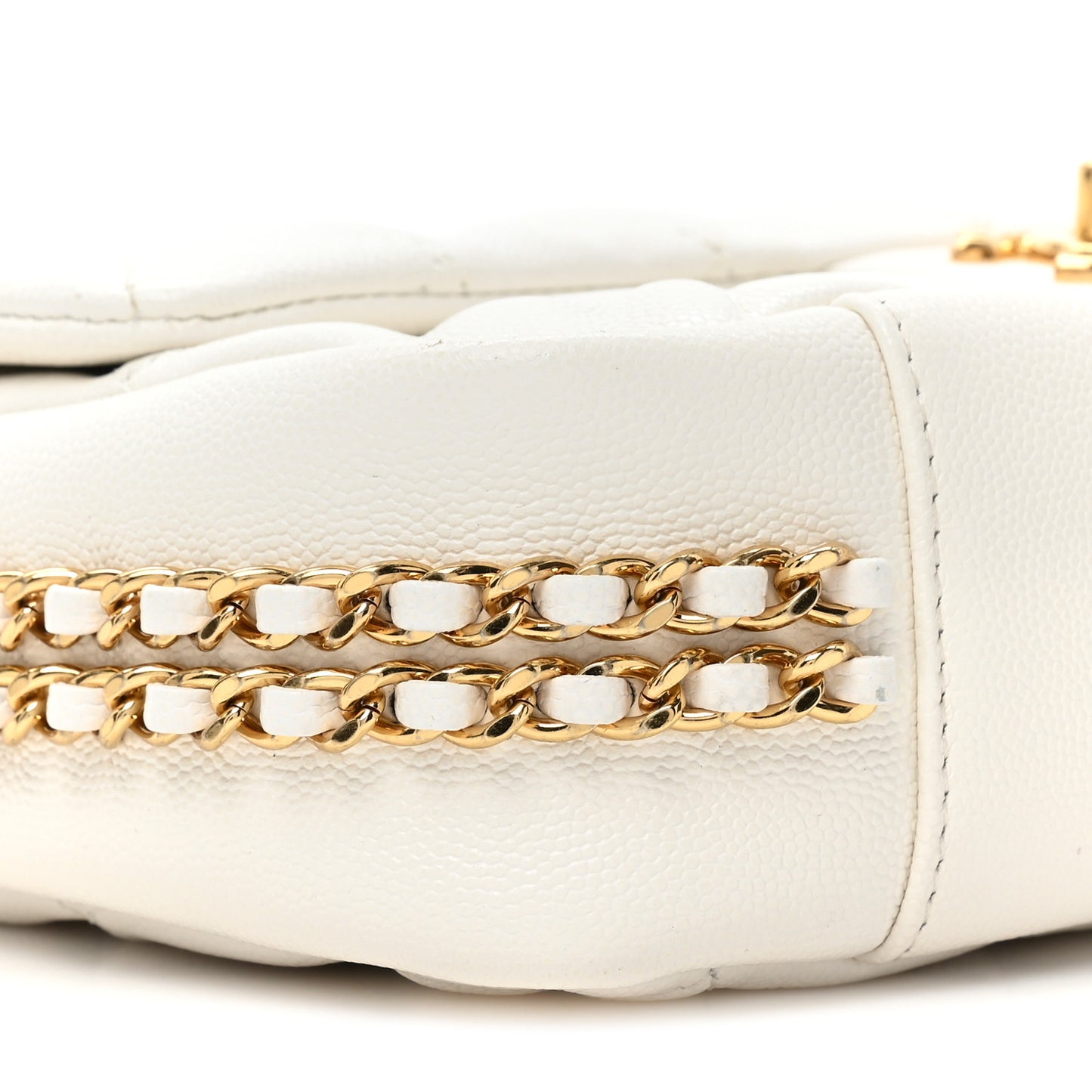 Caviar Quilted Small CC You Flap White
