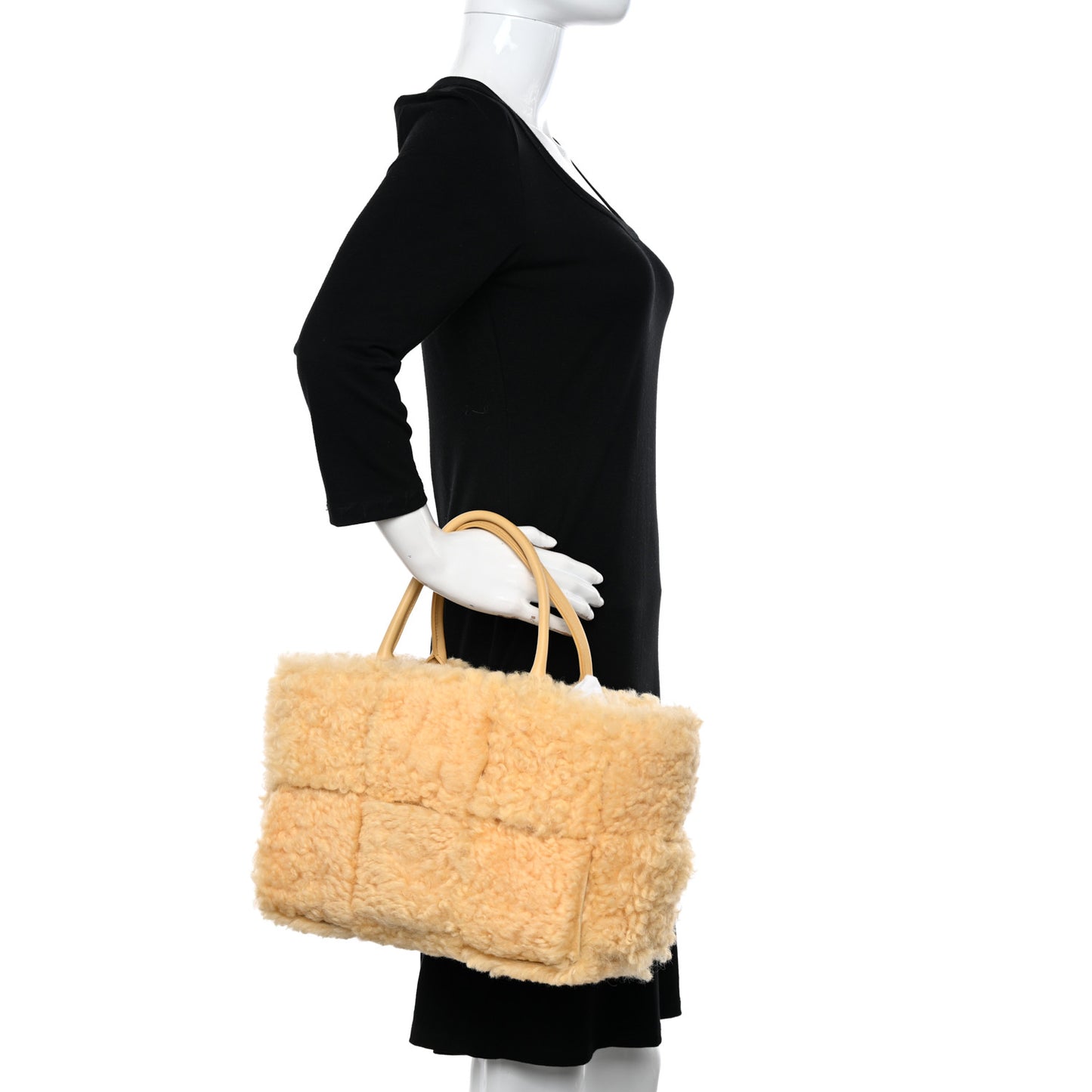 Shearling Small Intrecciato Arco Tote Teddy