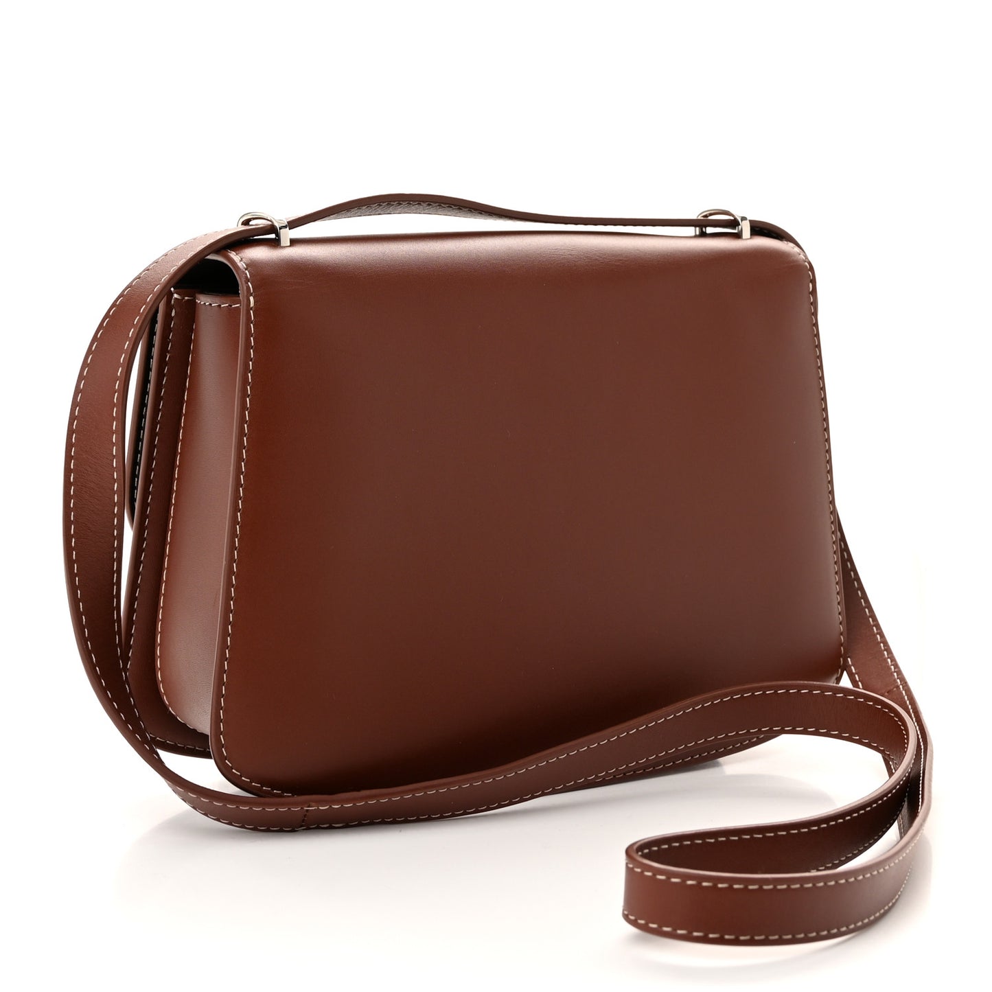Polished Saddle Calfskin The Sofia 8.75 Crossbody Cherry Wood