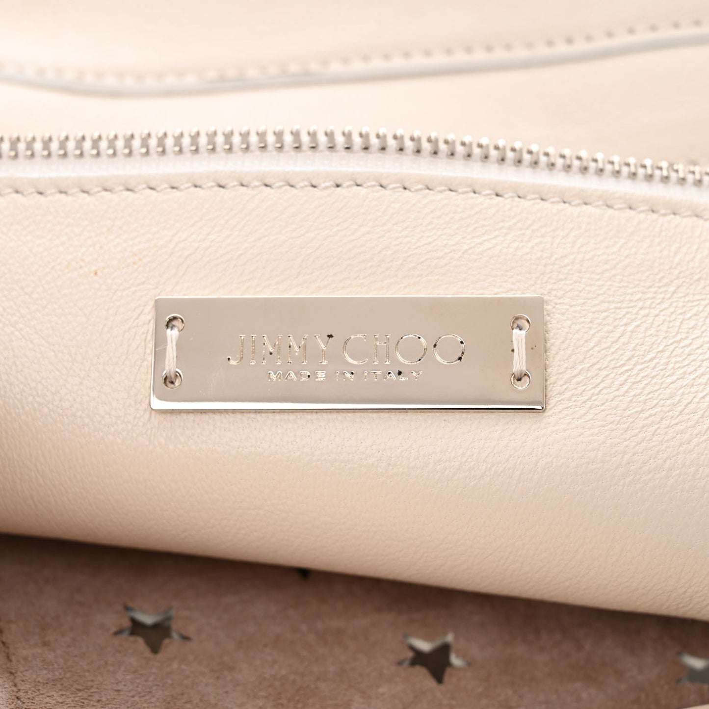 Nappa Perforated Star Sofia Shoulder Bag White