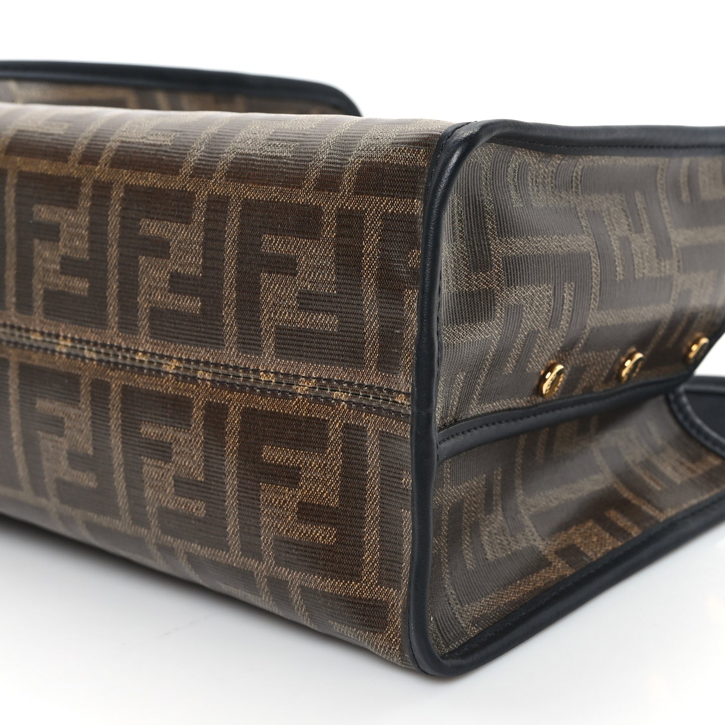 Glazed Fabric Vitello Century FF 1974 Stamp Patch Mini Peekaboo Defender Cover Mogano Panna Black