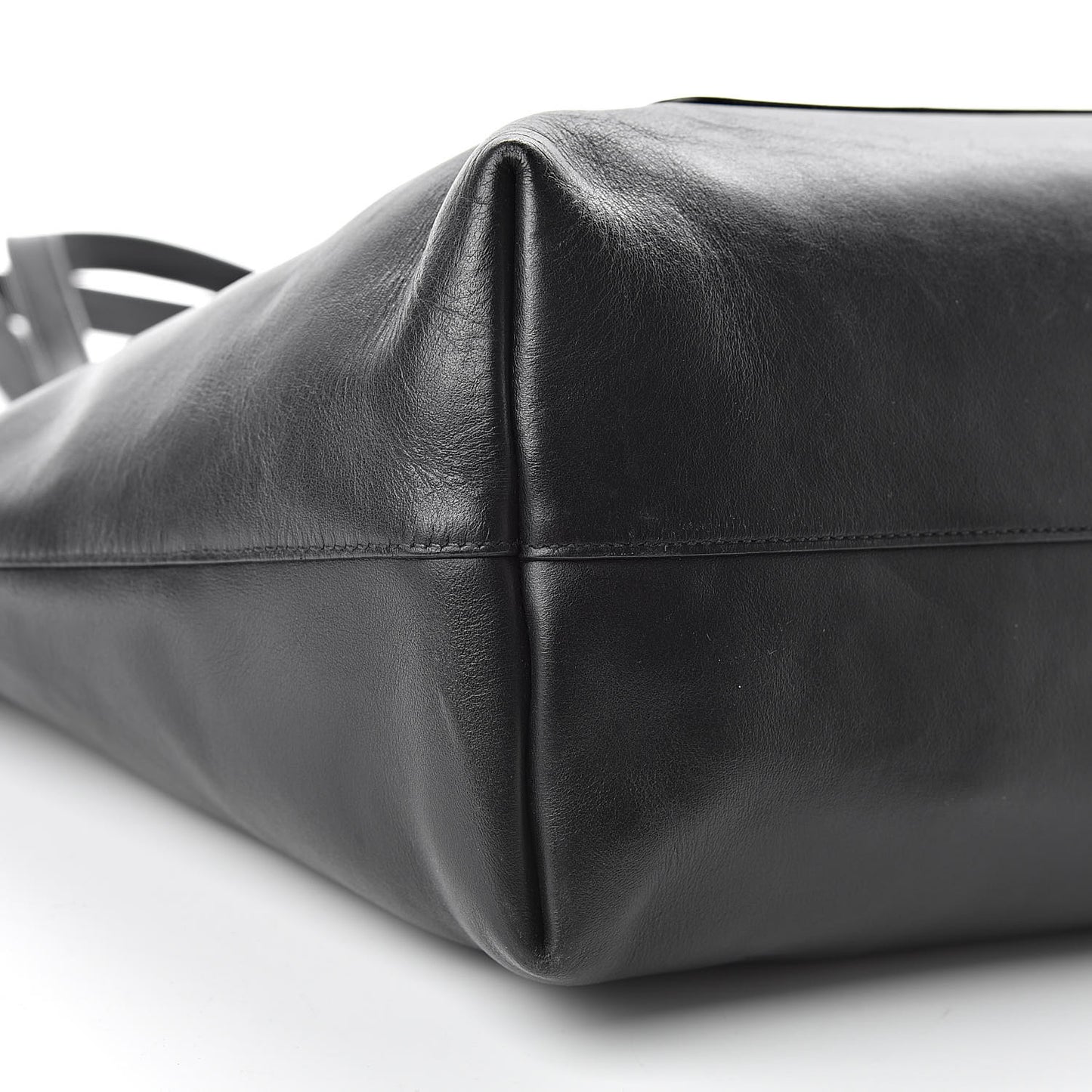 City Calf Shopping Tote Black