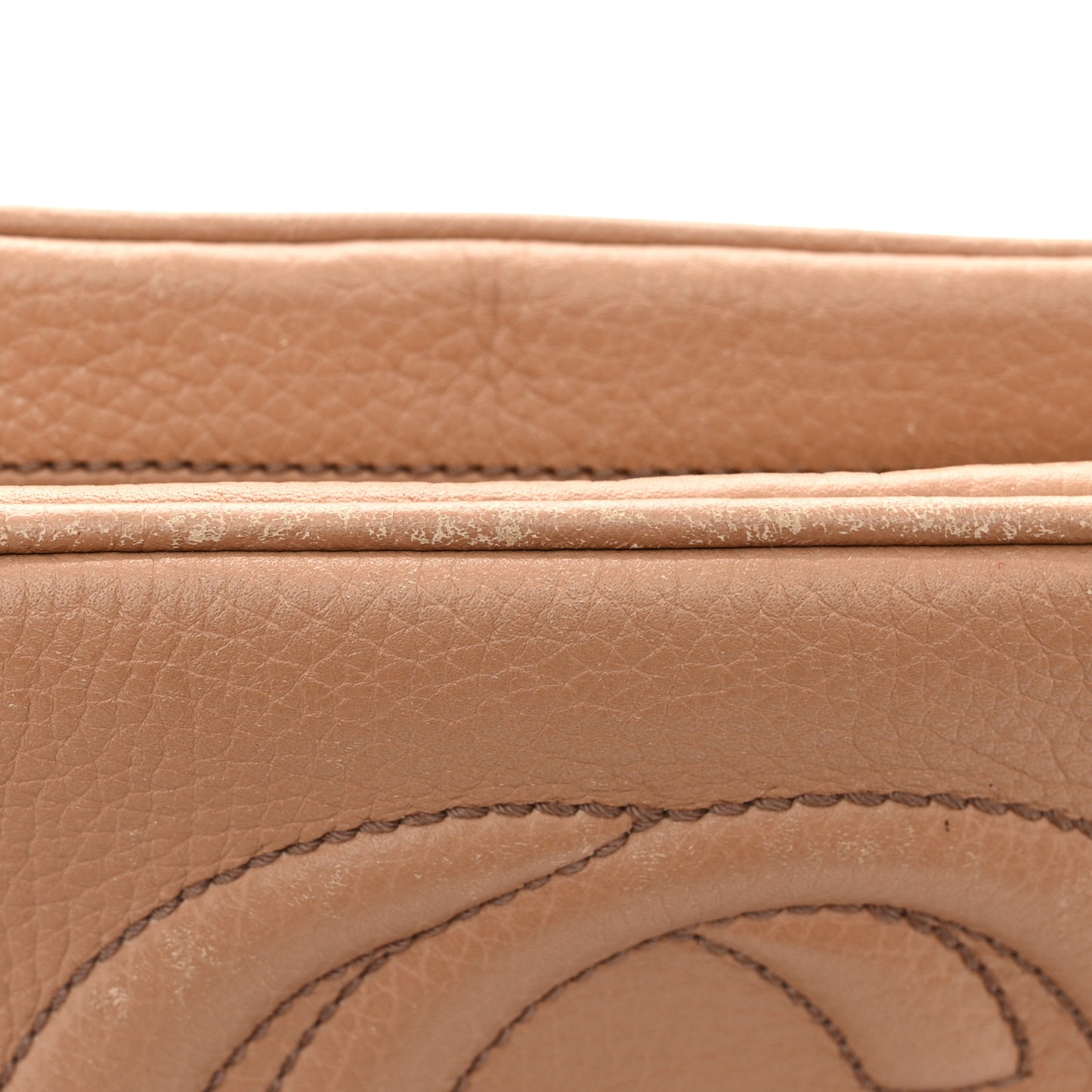Pebbled Calfskin Small Soho Disco Bag Camelia