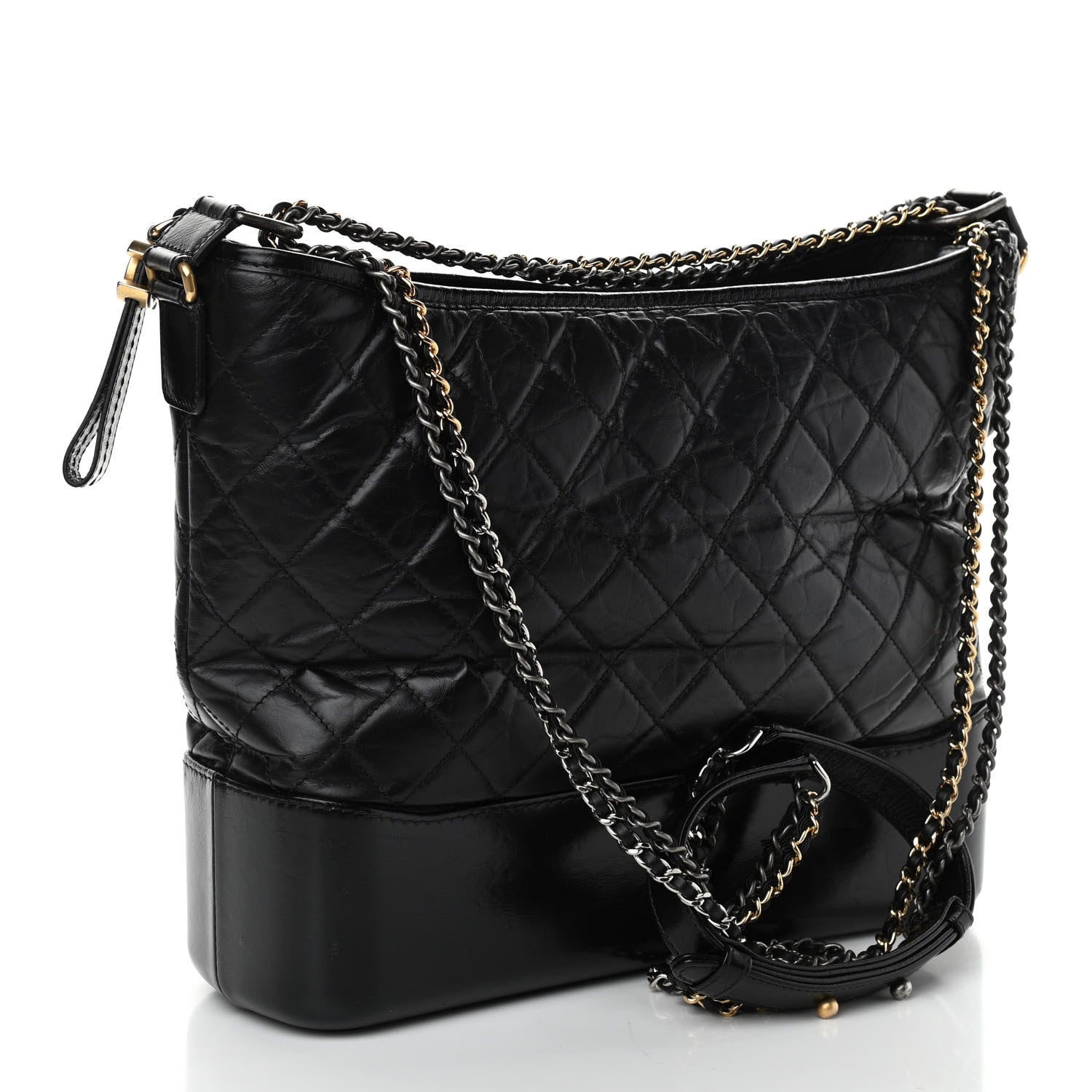 Chanel Aged Calfskin Quilted Large Gabrielle Hobo Black 3 of 12