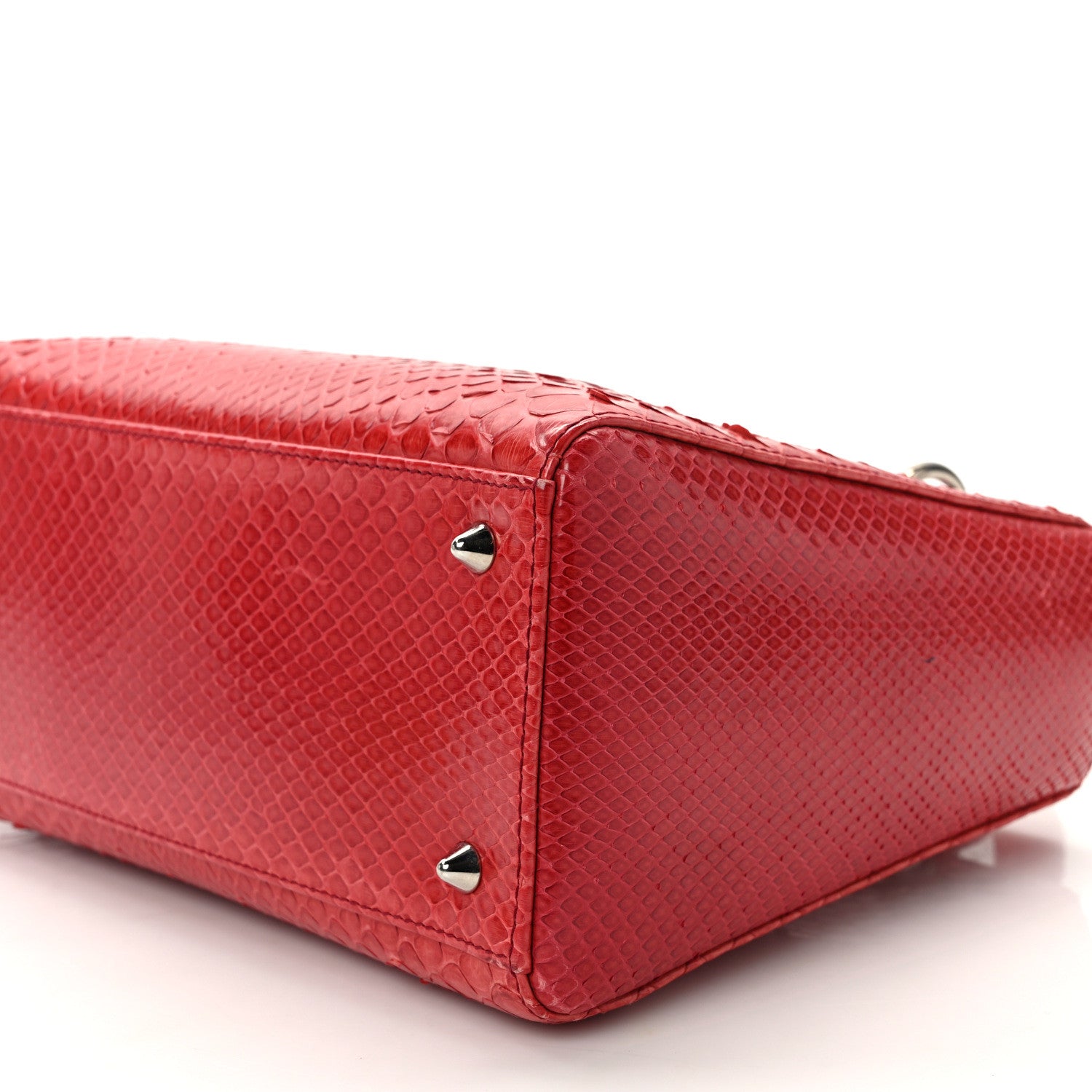 Christian Dior Snakeskin Medium Lady Dior Red 10 of 13