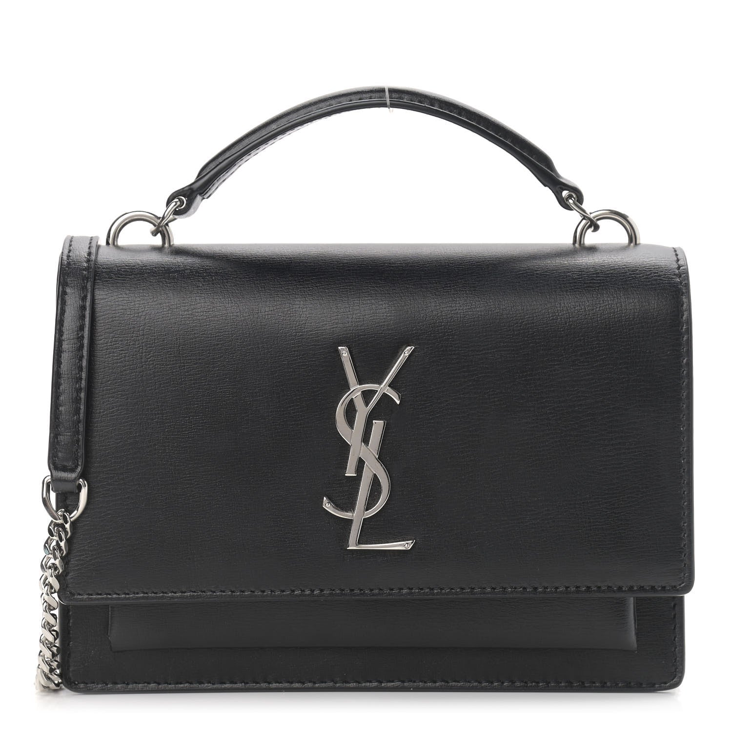 Saint Laurent Calfskin Monogram Sunset Chain Wallet Black 1 of 9