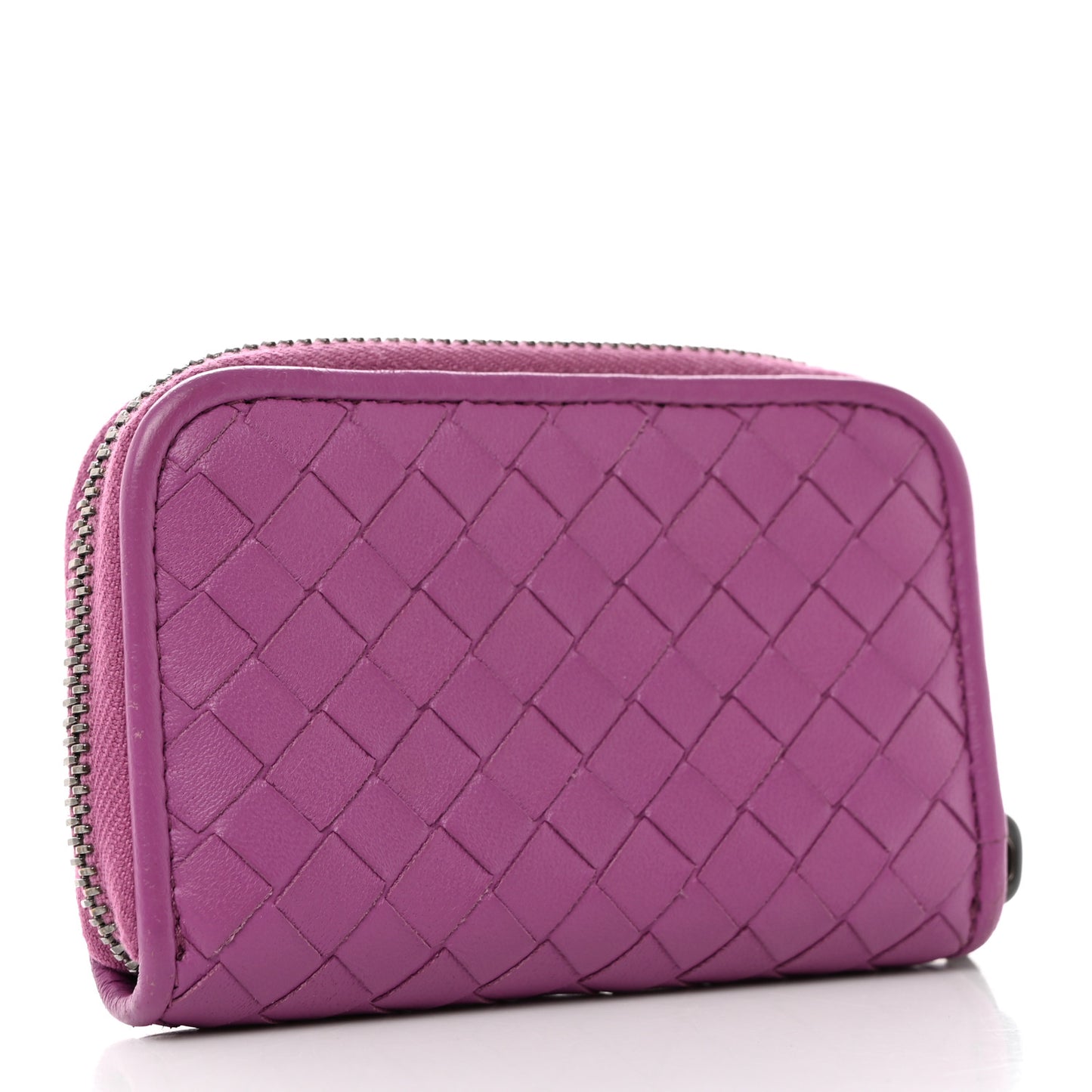 Nappa Intrecciato Zip Around Coin Purse Peony