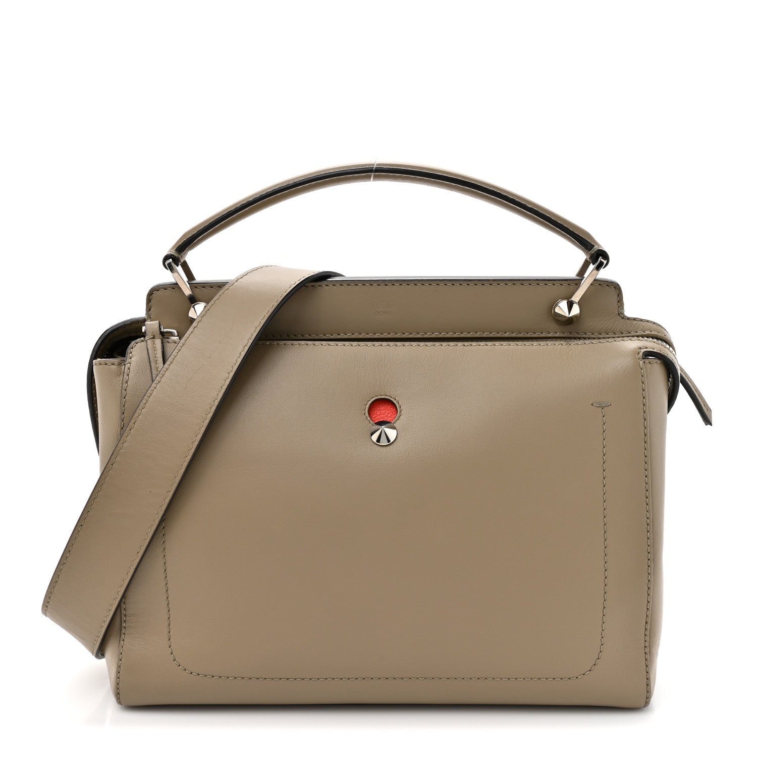 Fendi Vitello Baltico Dolce DotCom Satchel Tortora Papavero
