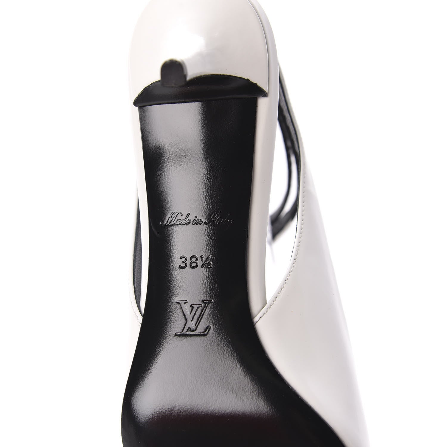 Louis Vuitton Patent Call Back Open Back Pumps 38.5 White 6 of 8