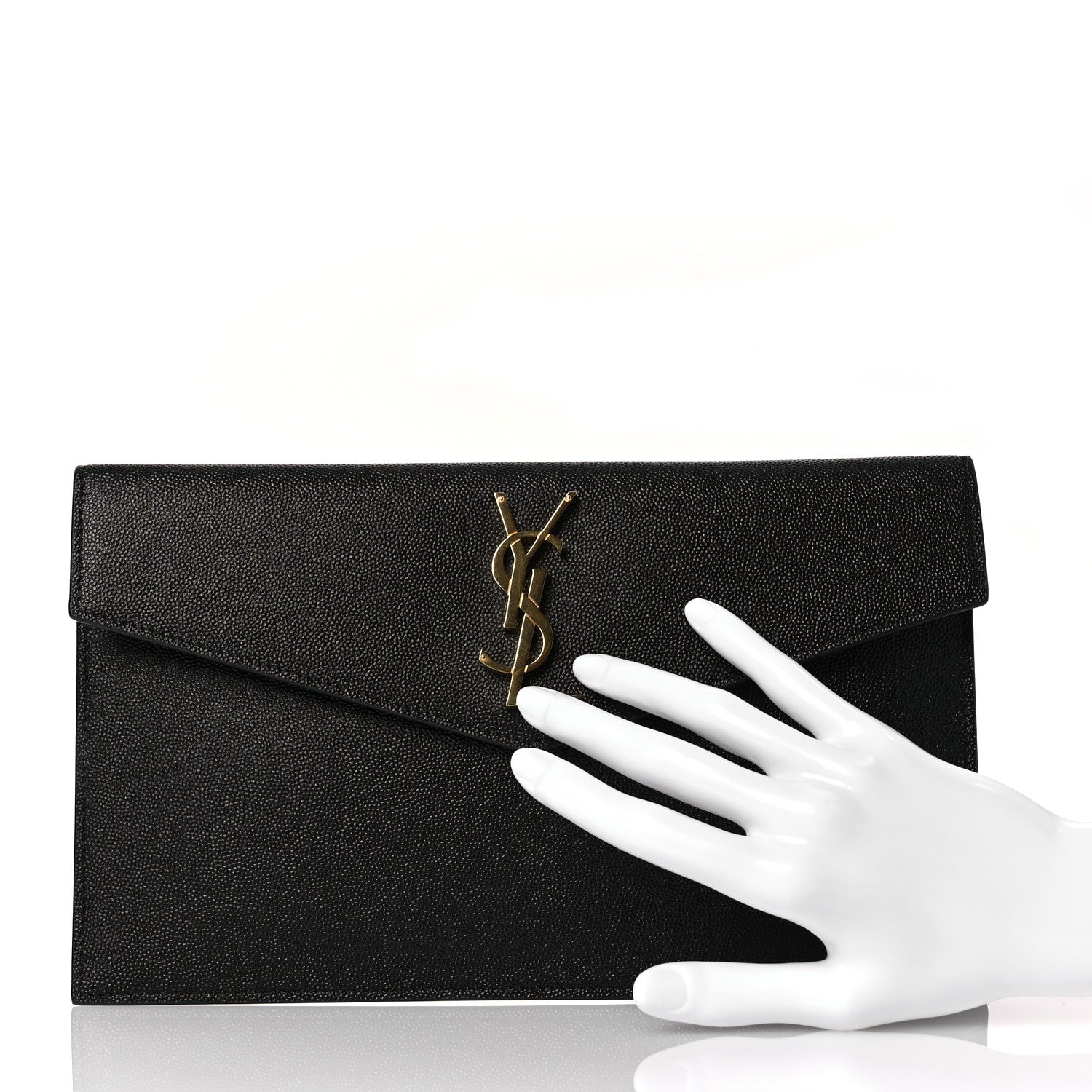Saint Laurent Grain De Poudre Uptown Pouch Black 2 of 9