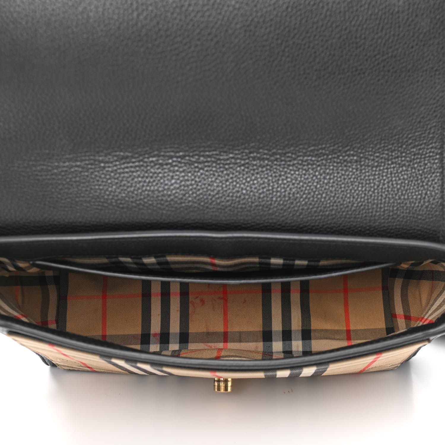 Burberry Grainy Calfskin Vintage Check Note Crossbody Bag Black 5 of 11