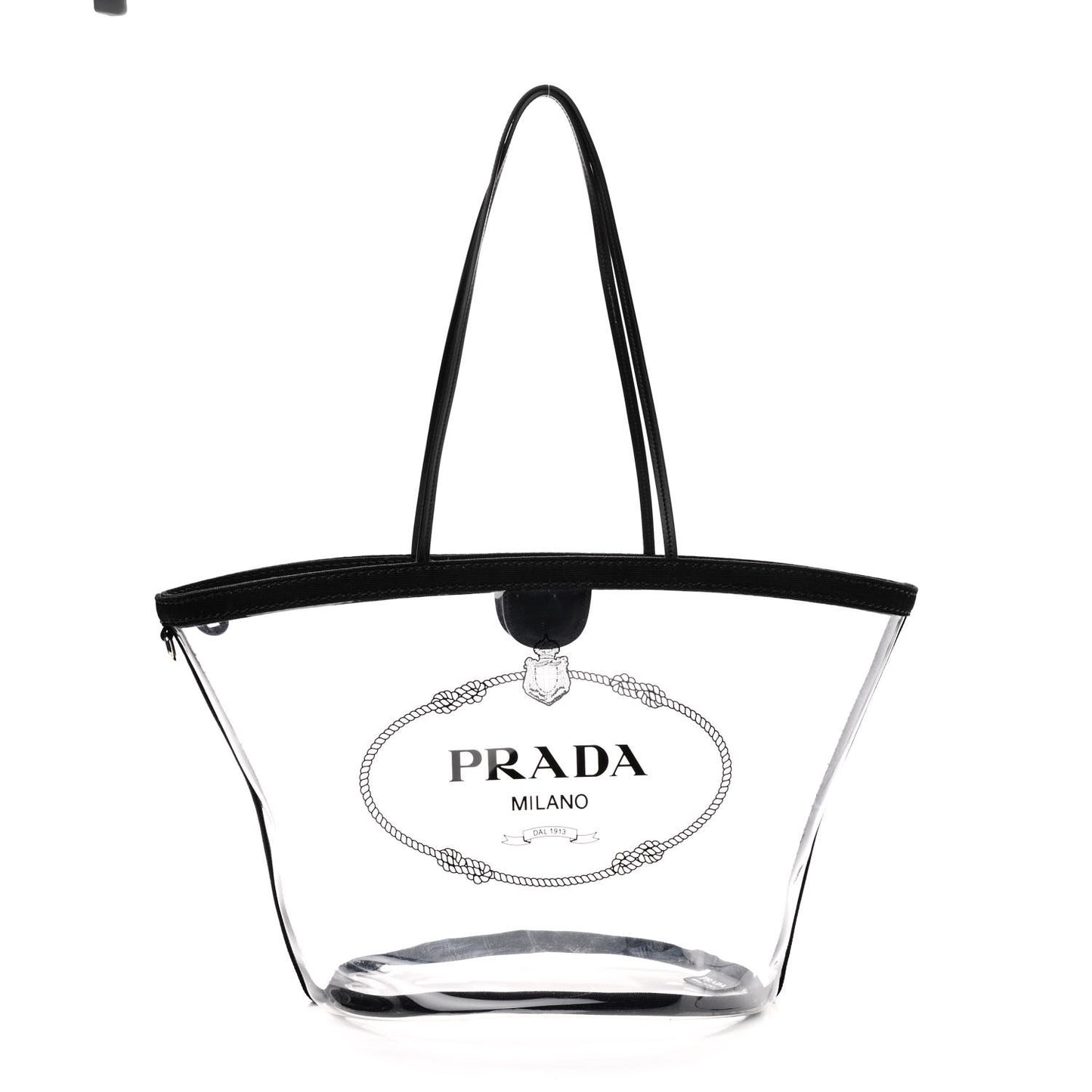 Plexiglass Calfskin Small Shopper Tote Black