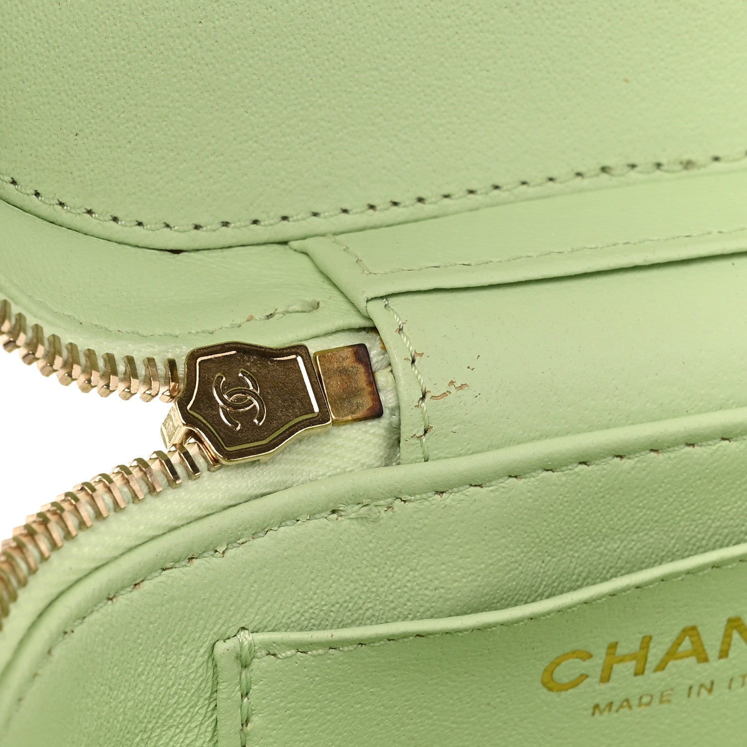 Chanel Lambskin Quilted Trendy Vanity Case Sea Green 10 of 12