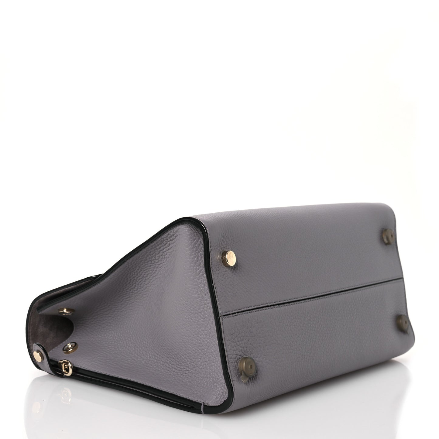 Grained Calfskin Medium Diorever Flap Grey