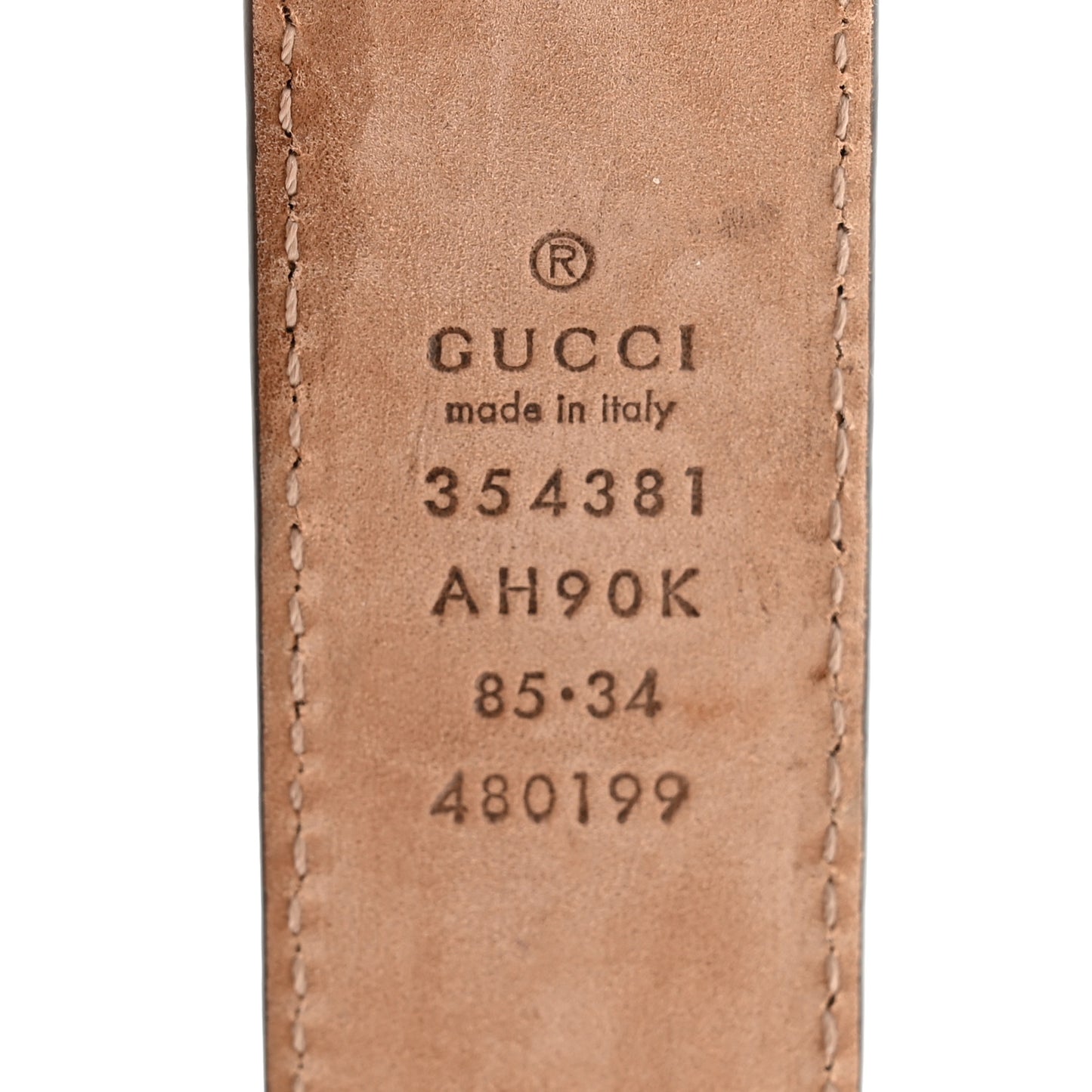 Calfskin Crystal Interlocking G Belt 85 34 Golden Beige
