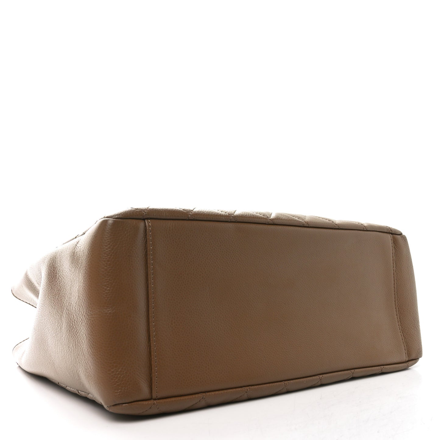 Caviar Quilted Grand Shopping Tote GST Dark Beige