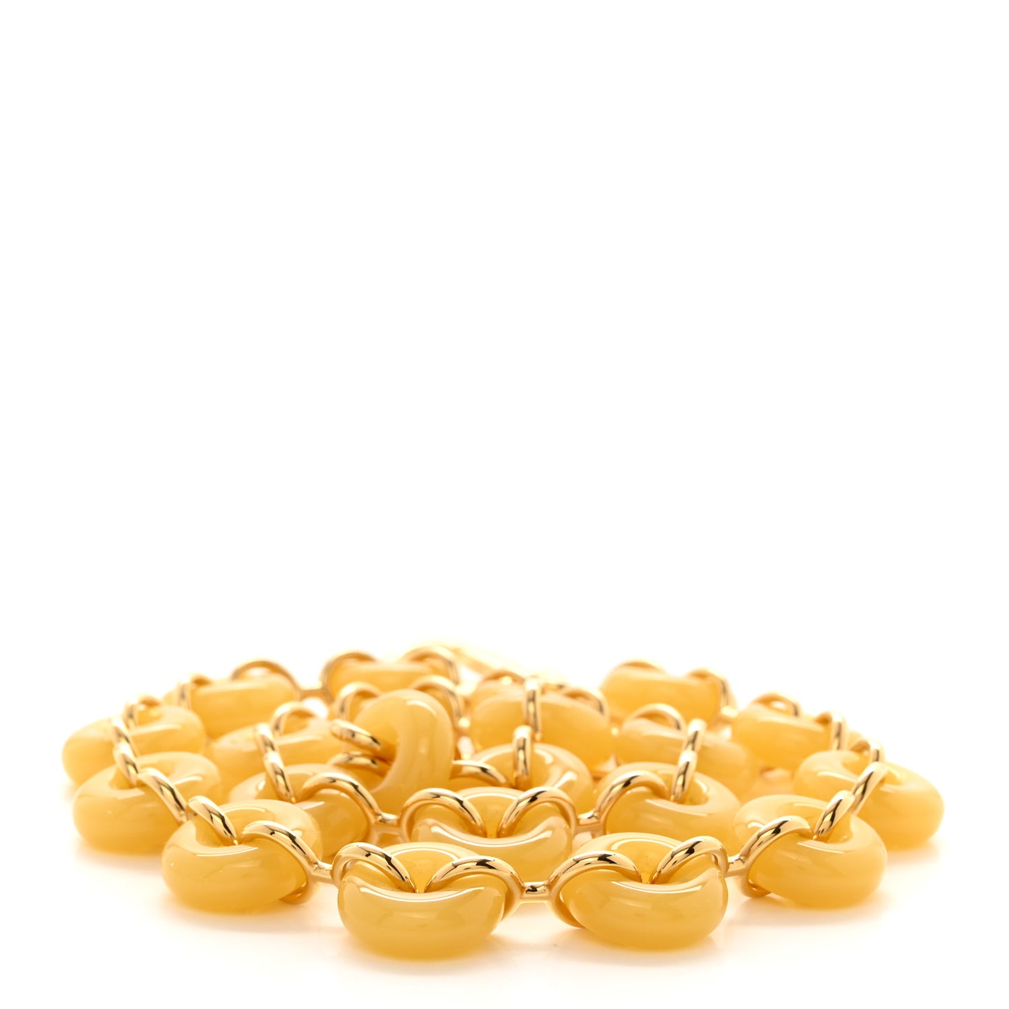 Brass Acetate Donut Chain Shoulder Strap Sugar Yellow