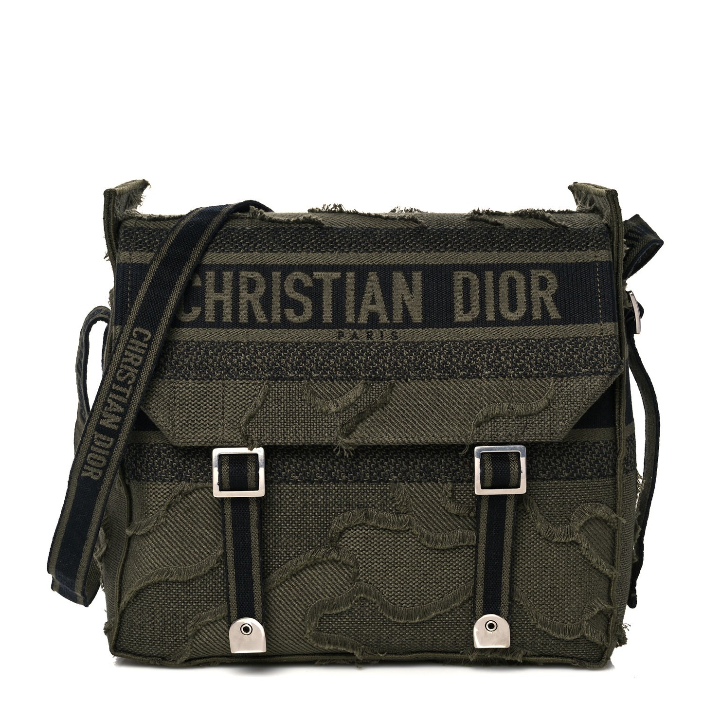 Canvas Embroidered Camouflage Diorcamp Messenger Green