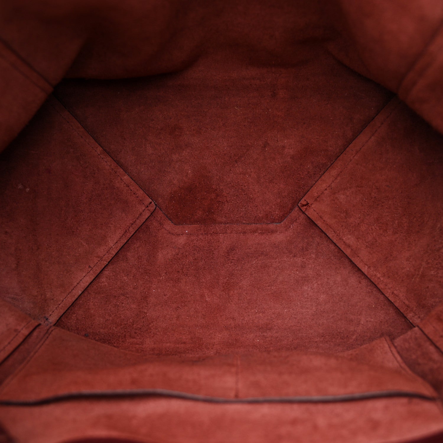 Celine Soft Grained Calfskin Small Belt Cabas Phantom Burgundy 8 of 19