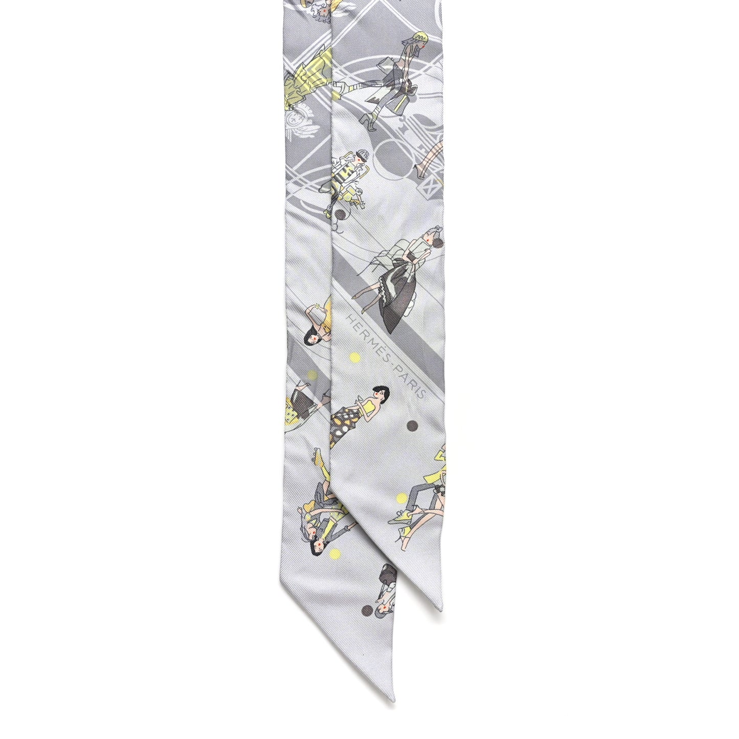 Silk Ex-Libris Les Parisie Twilly Gris Perle Jaune Soufre