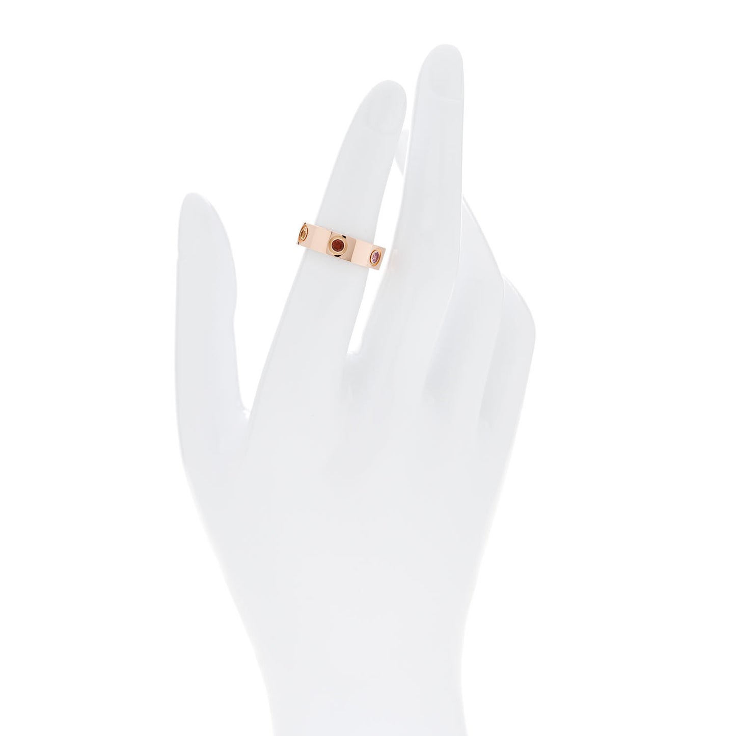 18K Pink Gold Sapphire Garnet Amethyst 5.5mm LOVE Ring 50 5.25