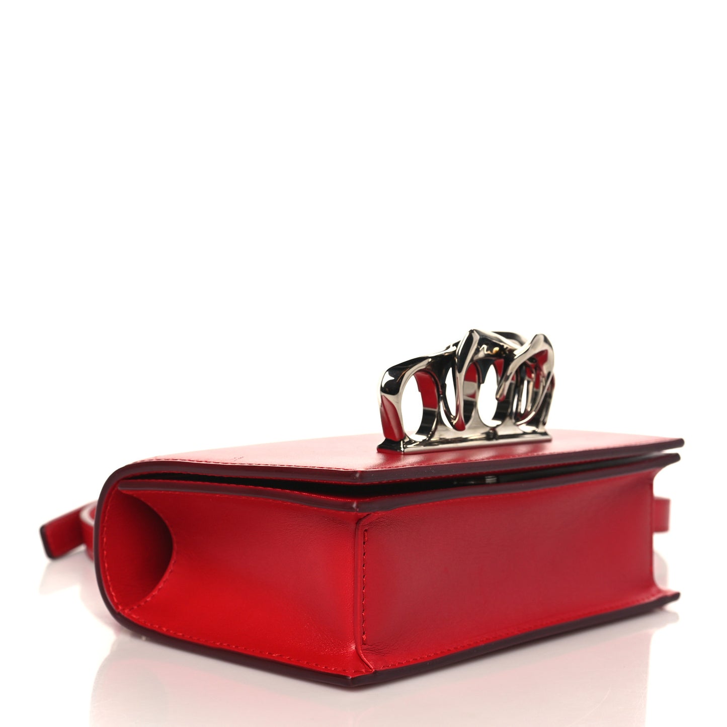 Calfskin Sculptural Knuckle Crossbody Red