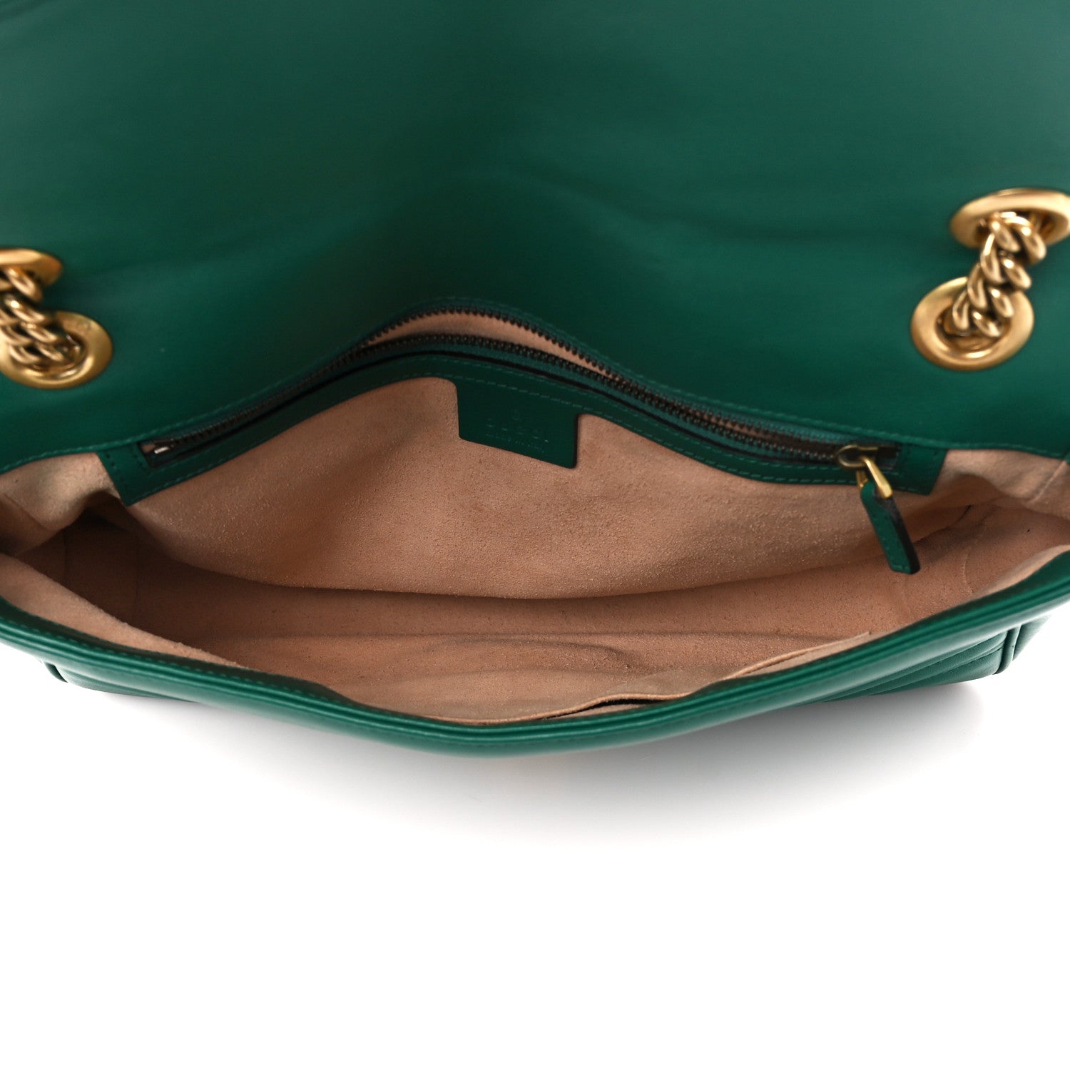 Gucci Calfskin Matelasse Medium GG Marmont Shoulder Bag Emerald Green 5 of 12