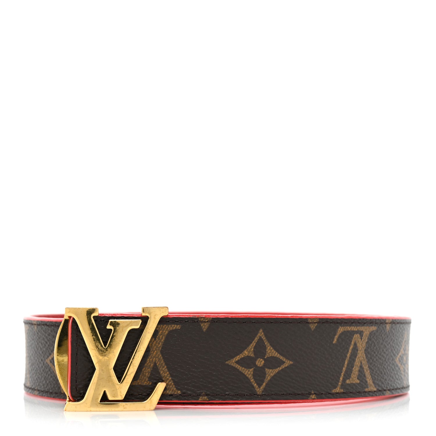 Louis Vuitton Monogram Calfskin 30mm LV Initiales Reversible Belt 75 30 Coquelicot 1 of 5