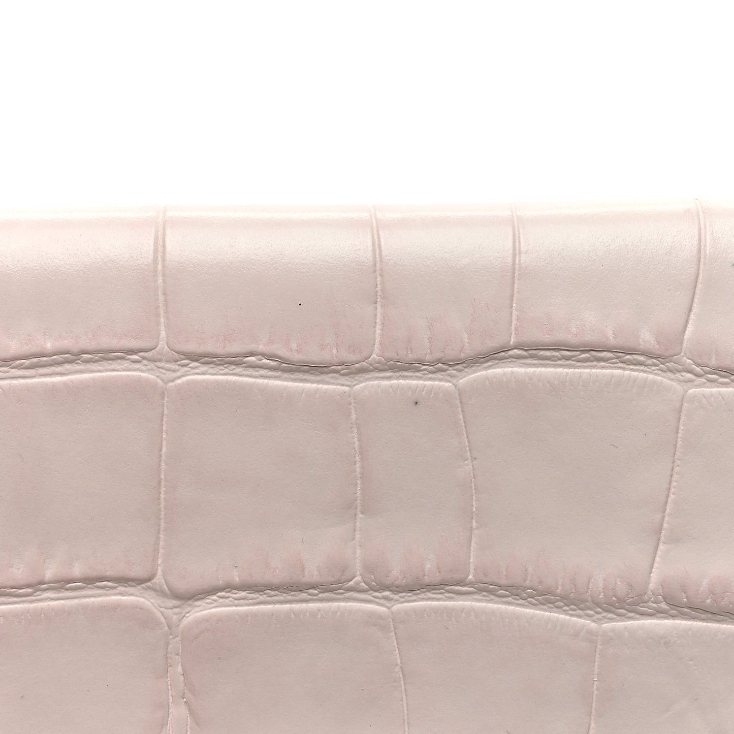 Calfskin Crocodile Embossed Skull Envelope Clutch Pink