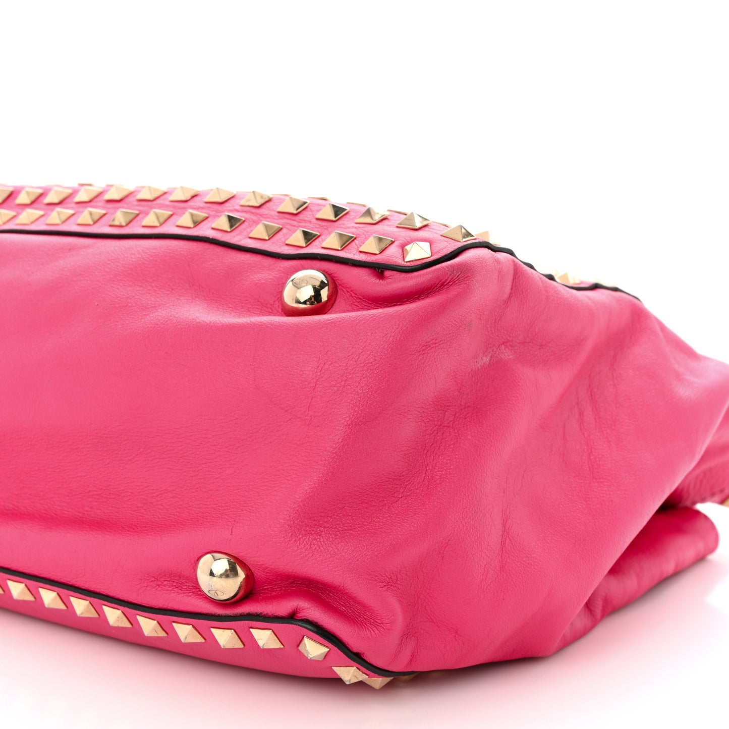 Vitello Medium Rockstud All Over Tote Pop Fuxia