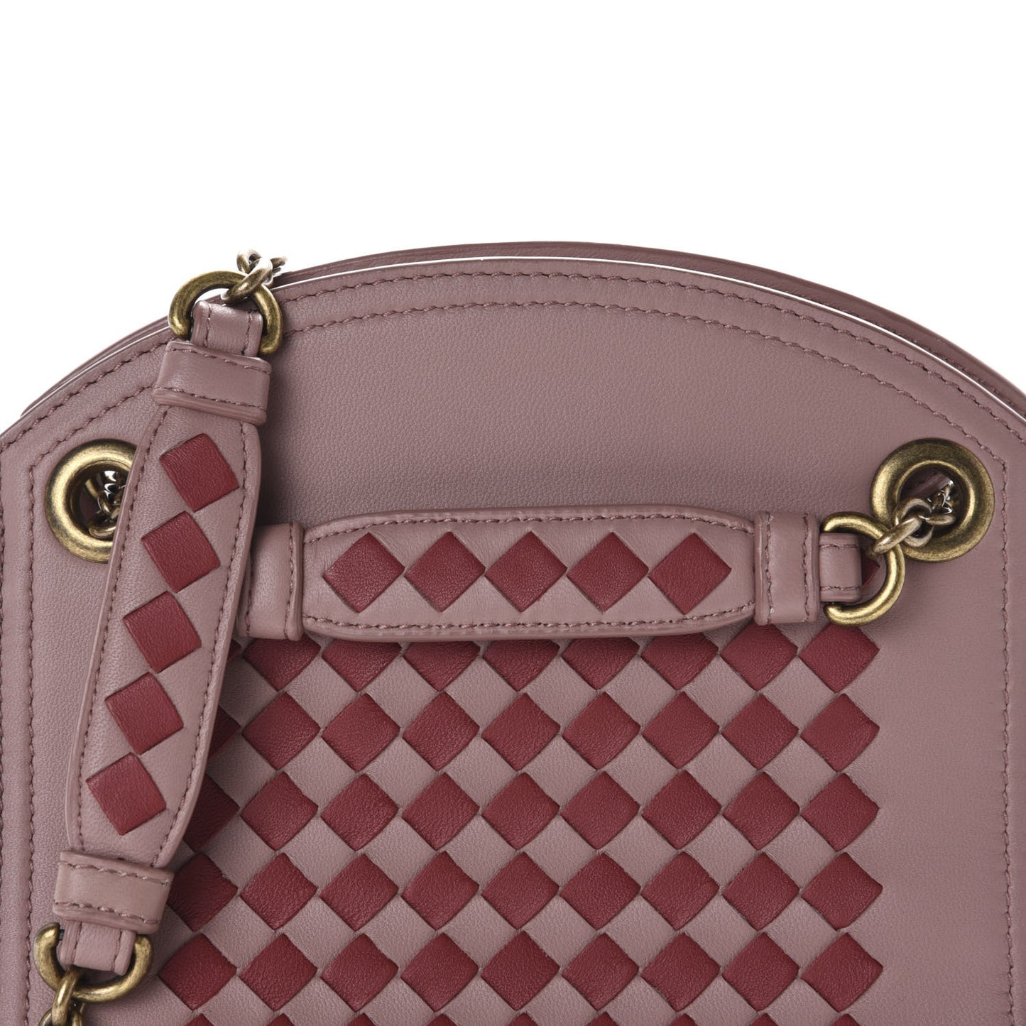 Nappa Intrecciato Chain Wallet Deco Rose Baccarra Rose